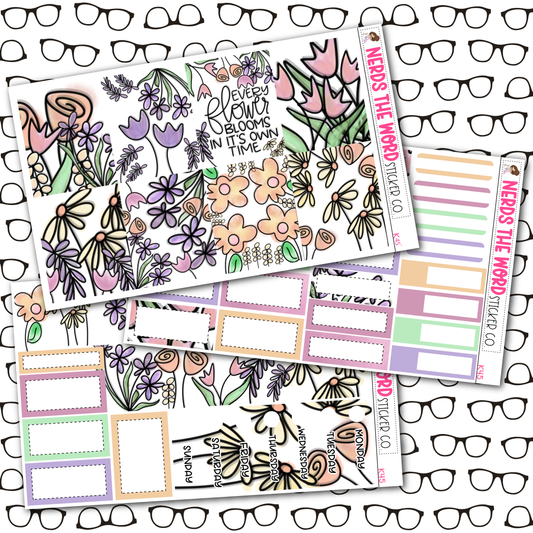 Watercolor Floral Weekly Planner Kit