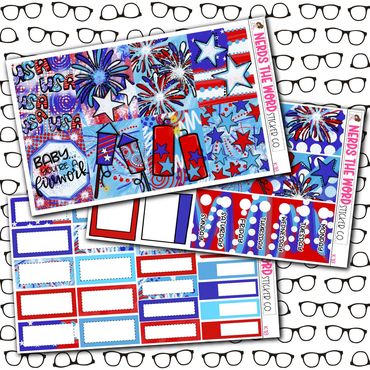 Firework Monthly, Weekly and or Journaling Sticker Kit