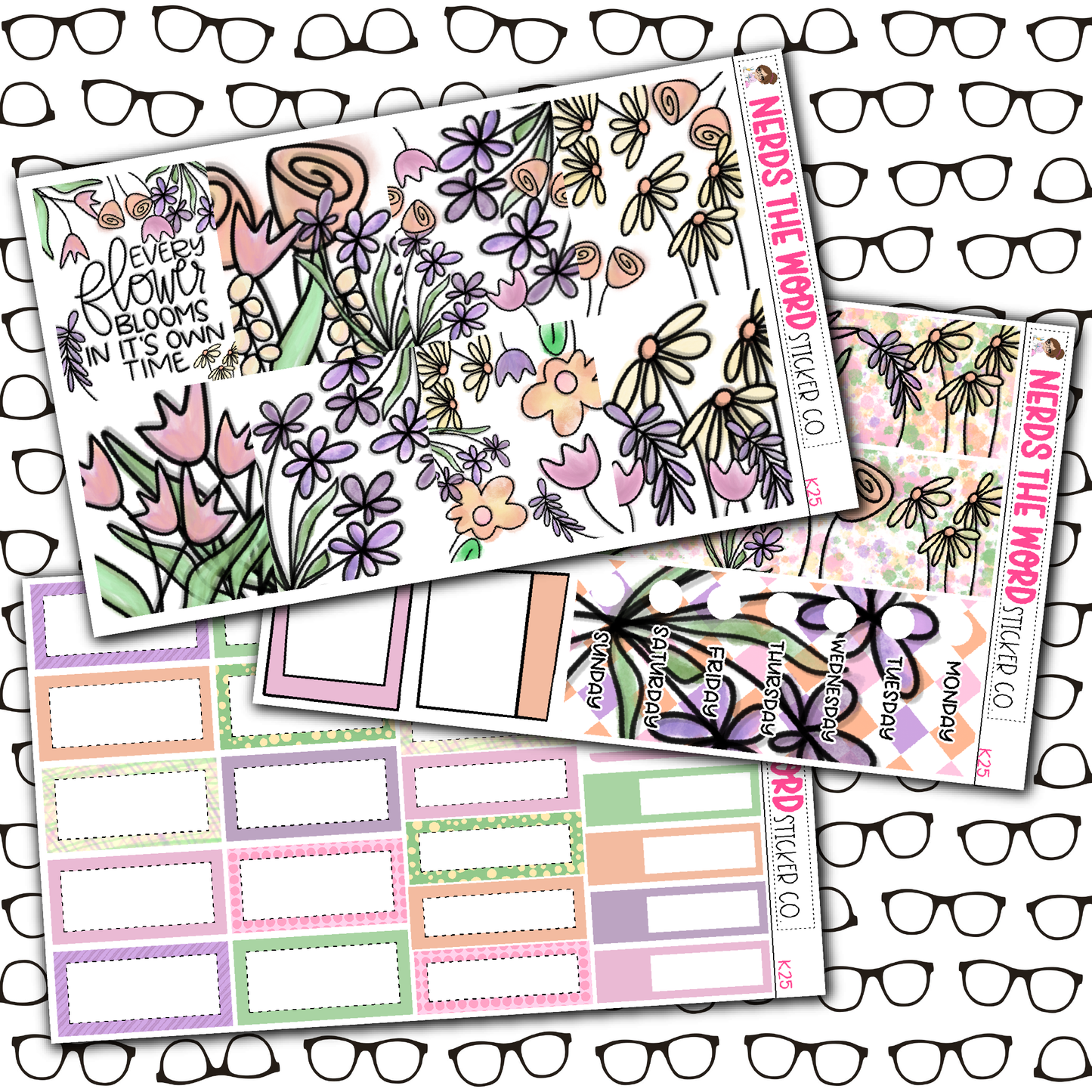Watercolor Floweres Monthly, Weekly and or Journaling Sticker Kit