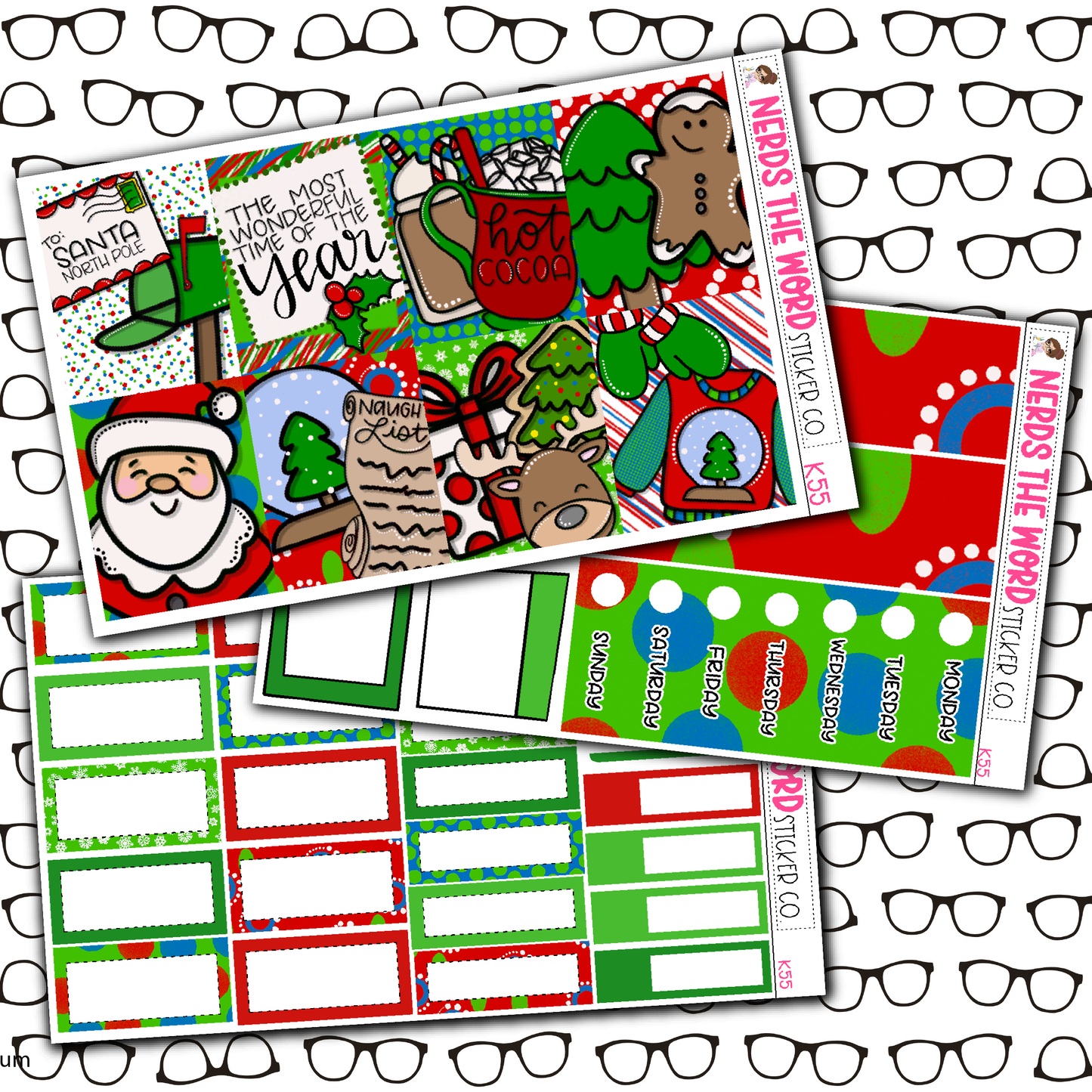 Classic Christmas Monthly, Weekly and or Journaling Sticker Kit