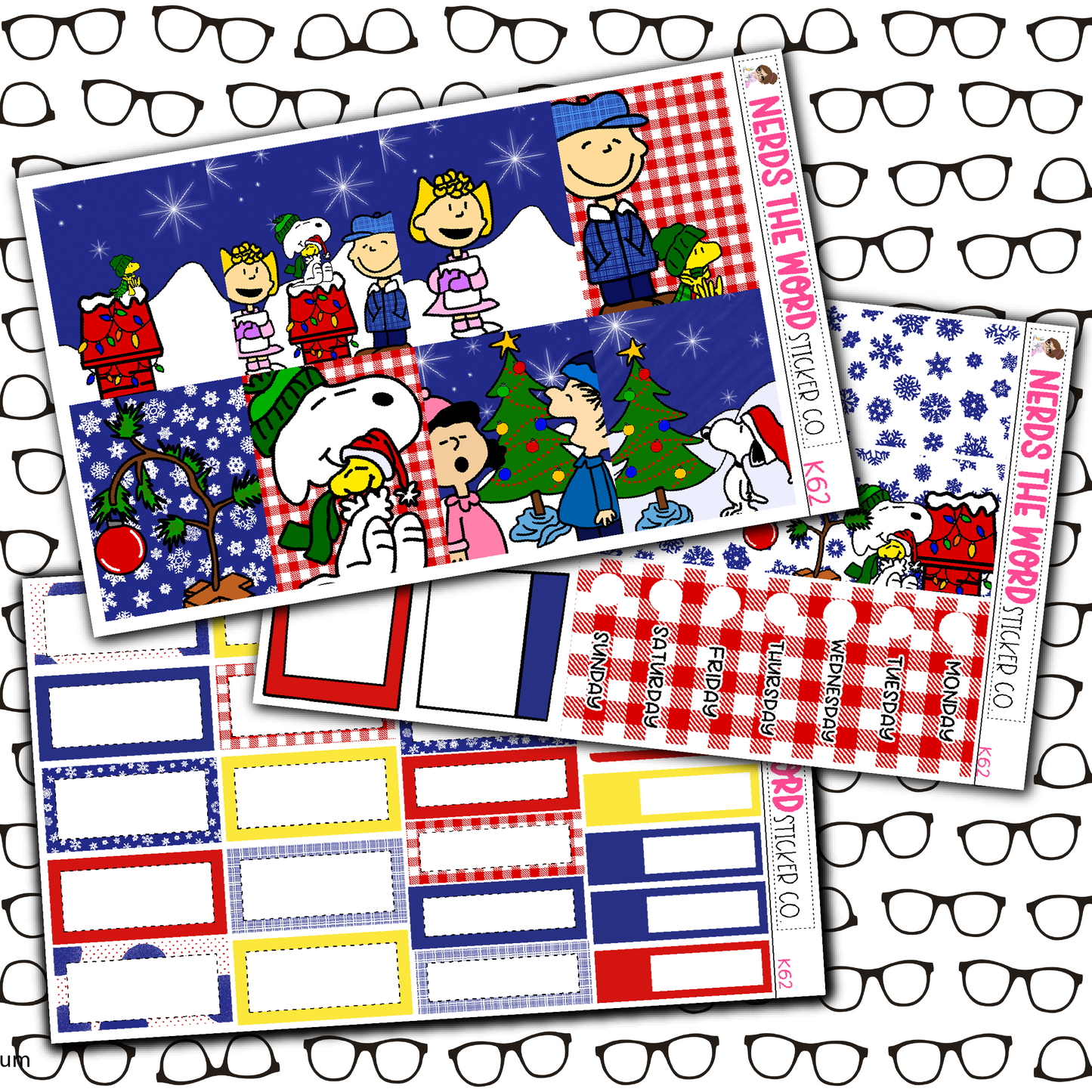 Dog Christmas Monthly, Weekly and or Journaling Sticker Kit