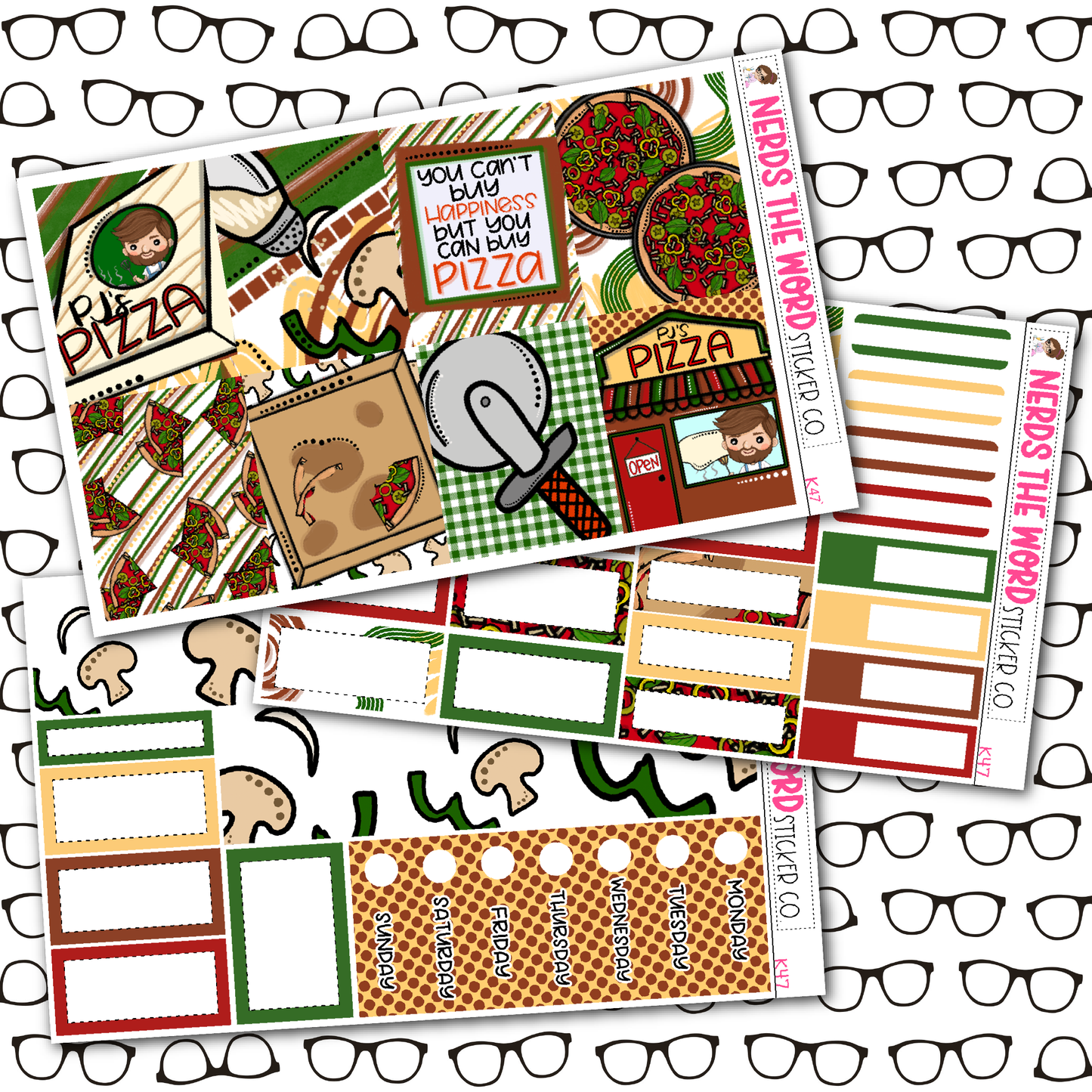 Pizza Party Weekly Planner Kit