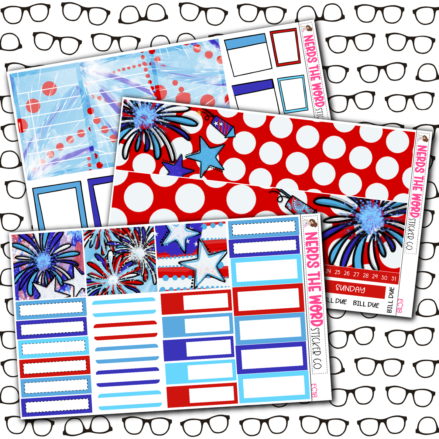 Firework Monthly, Weekly and or Journaling Sticker Kit