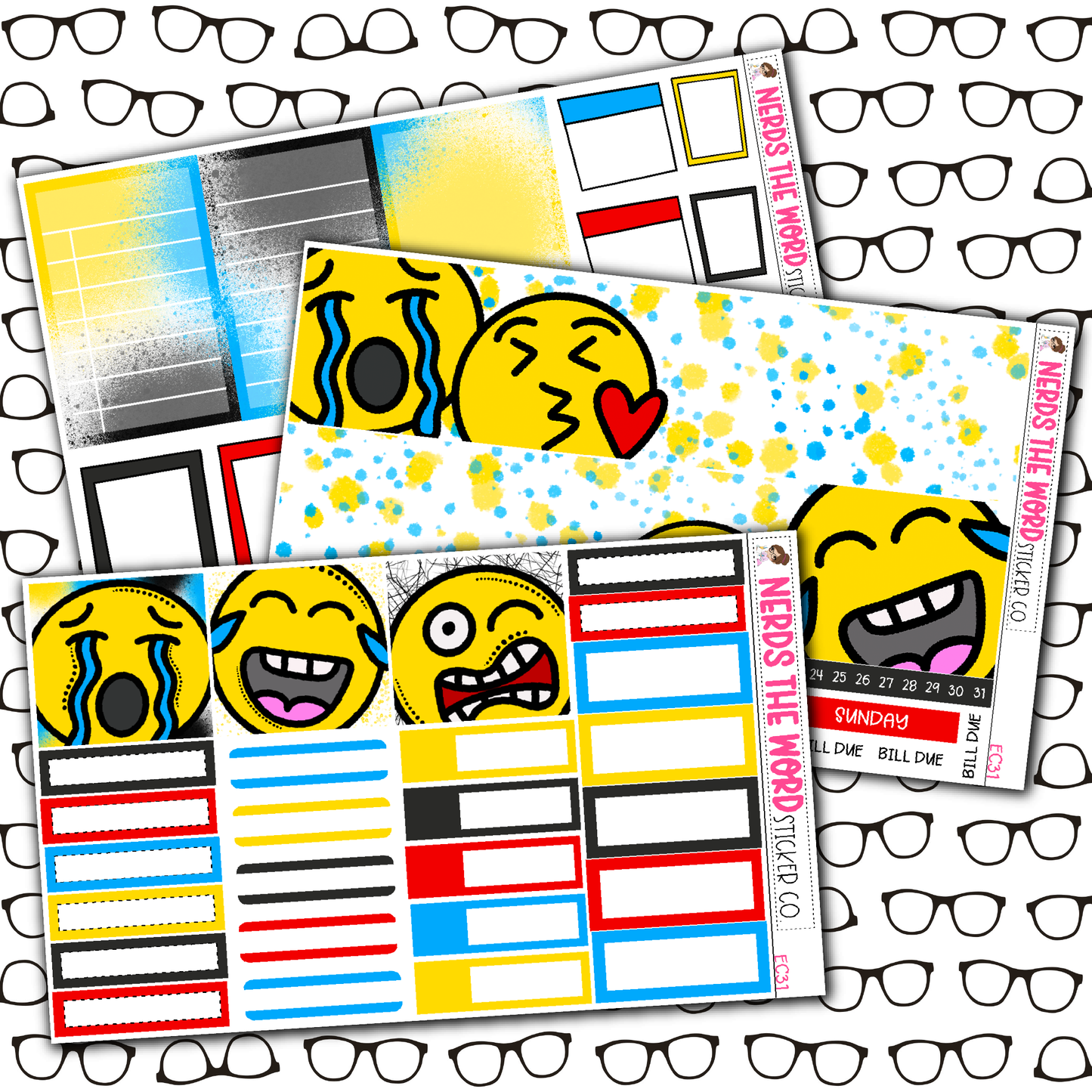 Faces Monthly, Weekly and or Journaling Sticker Kit