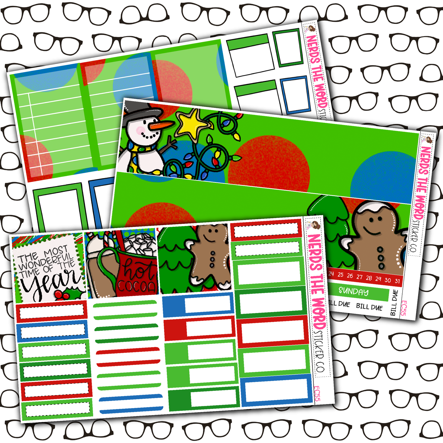 Classic Christmas Monthly, Weekly and or Journaling Sticker Kit