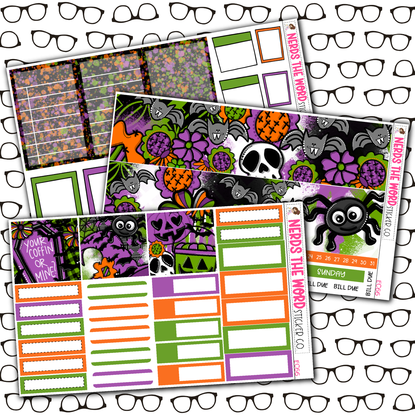 Spooky Season Monthly, Weekly and or Journaling Sticker Kit