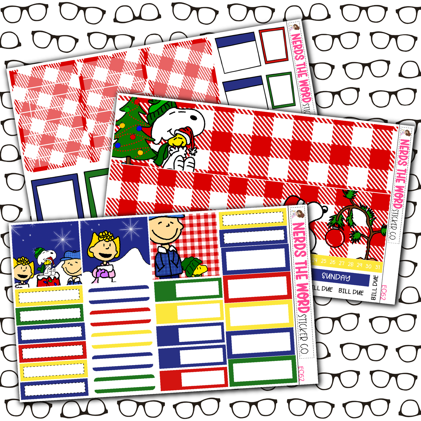 Dog Christmas Monthly, Weekly and or Journaling Sticker Kit