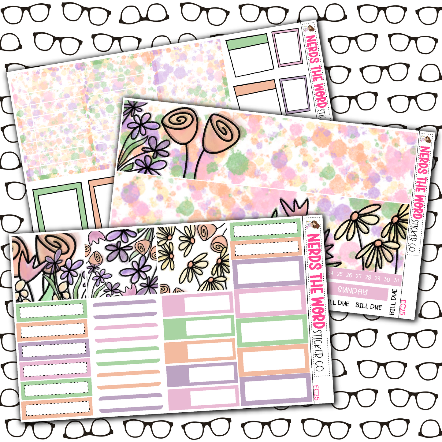 Watercolor Floweres Monthly, Weekly and or Journaling Sticker Kit