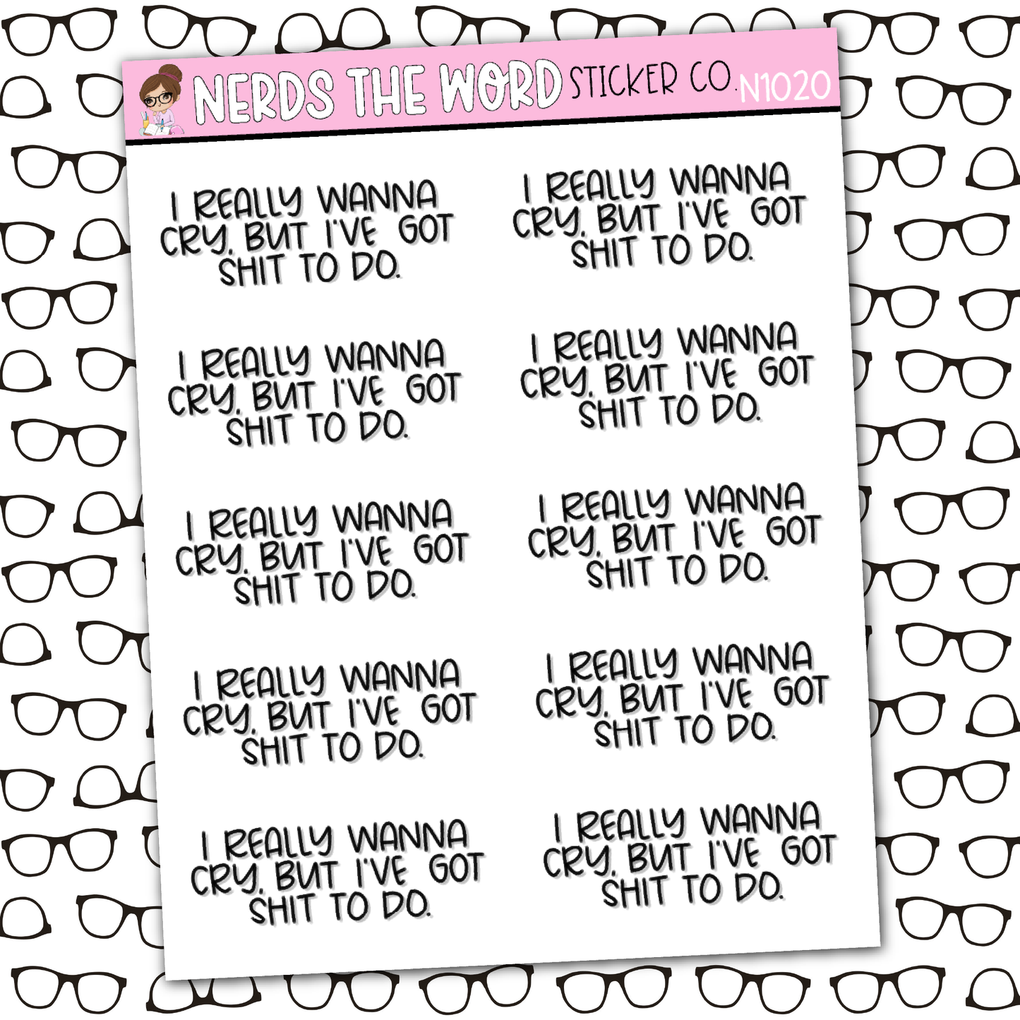 Really Wanna Cry Sticker Sheet