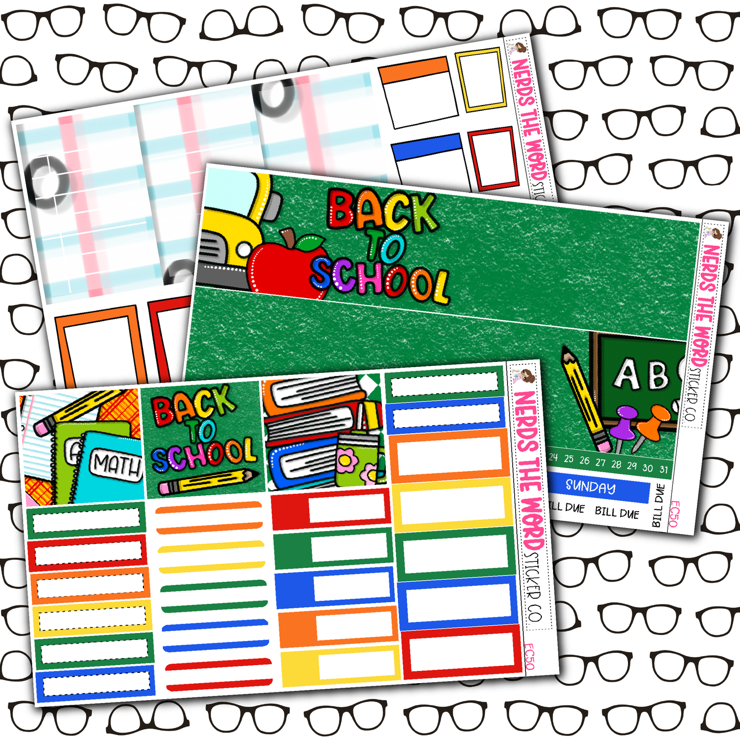 Back To School Monthly, Weekly and or Journaling Sticker Kit