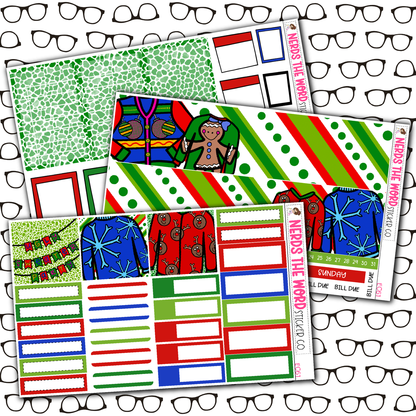 Ugly Sweater Monthly, Weekly and or Journaling Sticker Kit