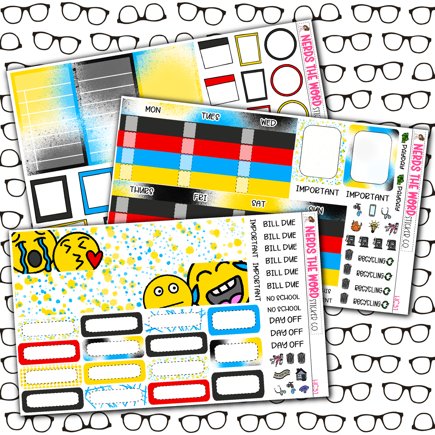 Faces Monthly, Weekly and or Journaling Sticker Kit