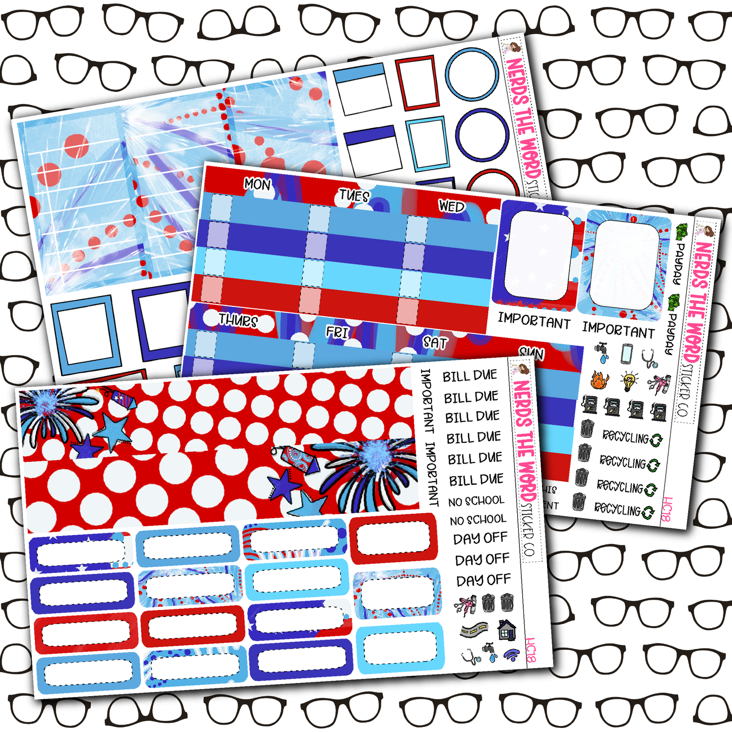 Firework Monthly, Weekly and or Journaling Sticker Kit