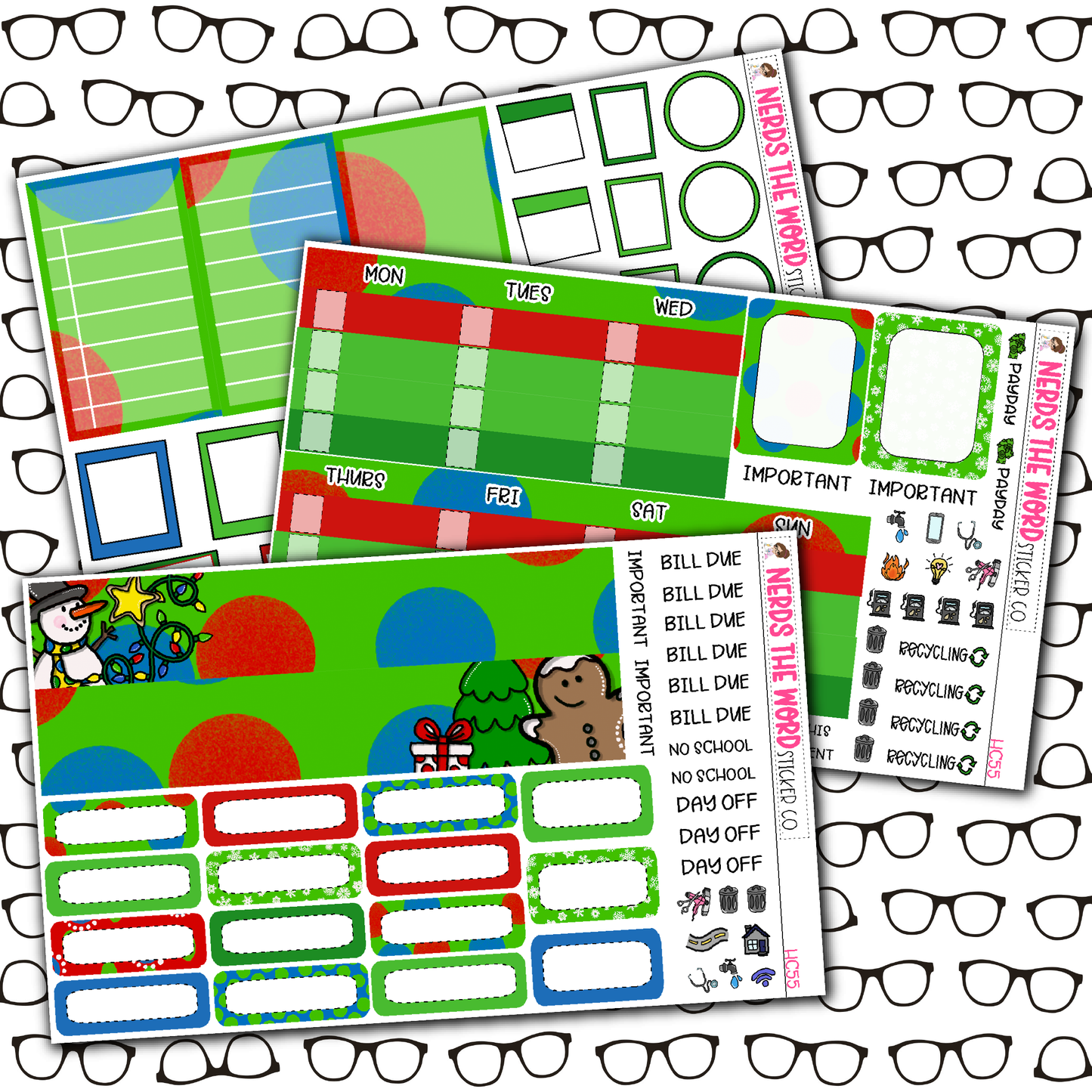 Classic Christmas Monthly, Weekly and or Journaling Sticker Kit