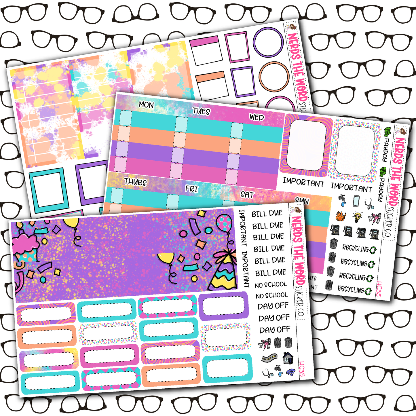 Girly Birthday Monthly, Weekly and or Journaling Sticker Kit