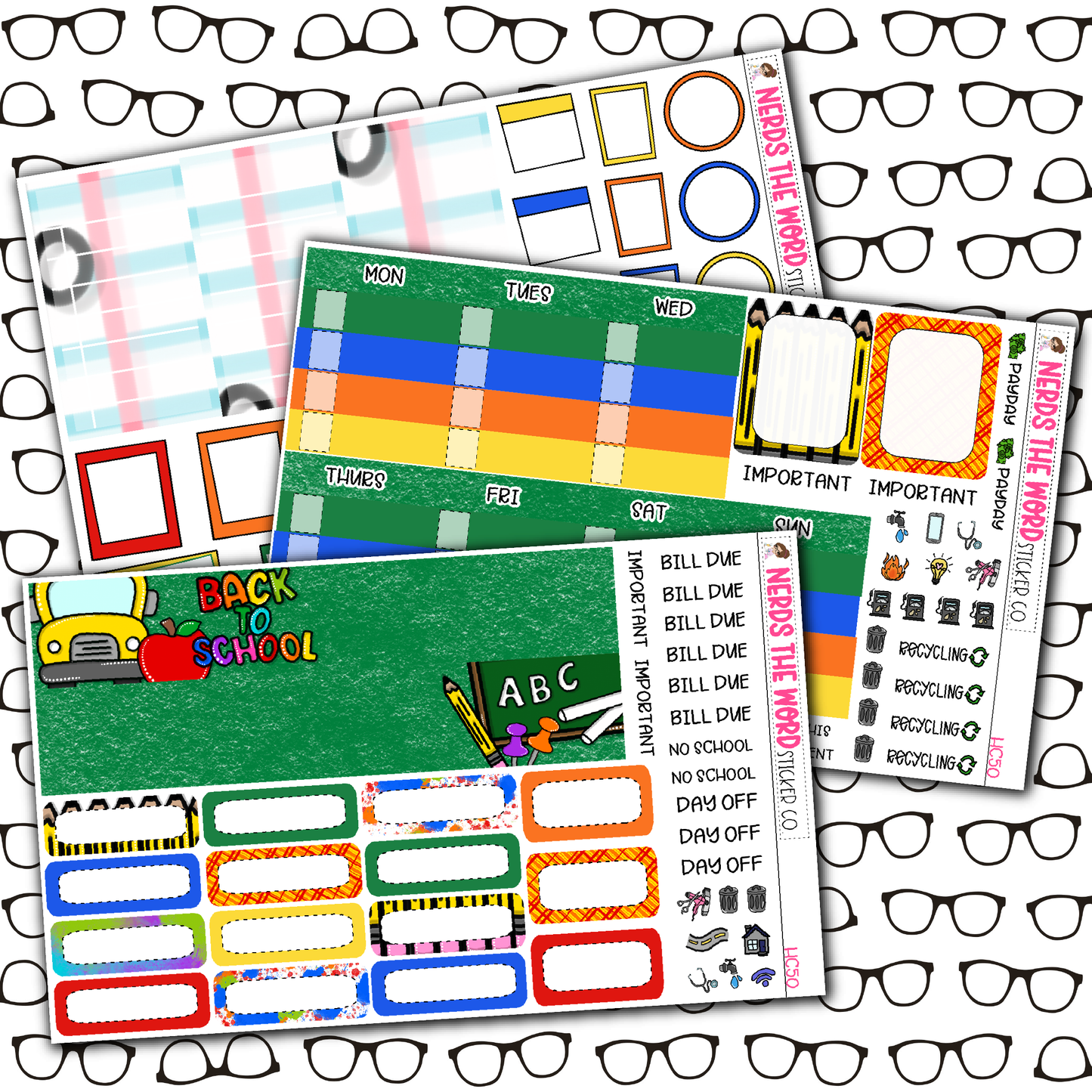 Back To School Monthly, Weekly and or Journaling Sticker Kit
