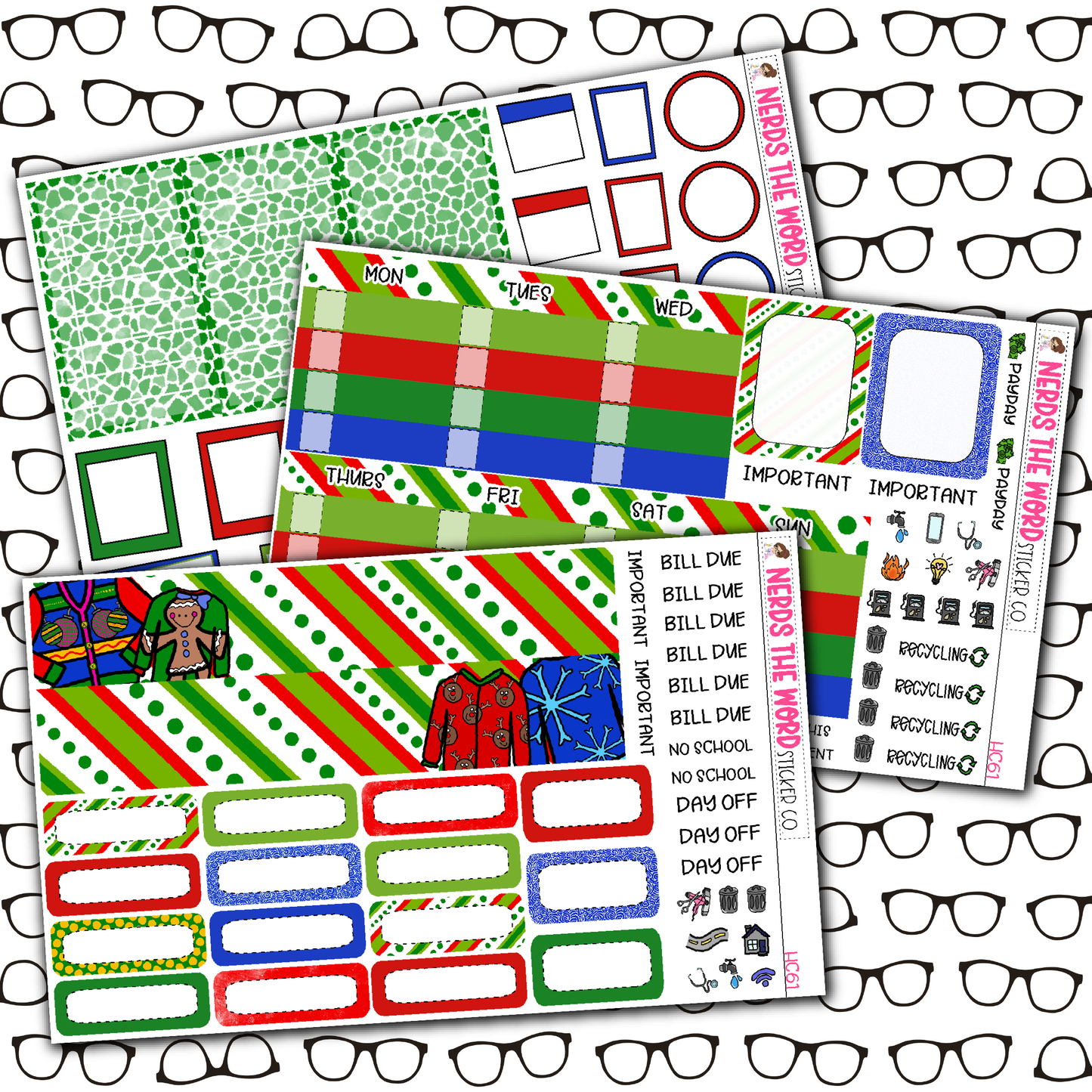 Ugly Sweater Monthly, Weekly and or Journaling Sticker Kit