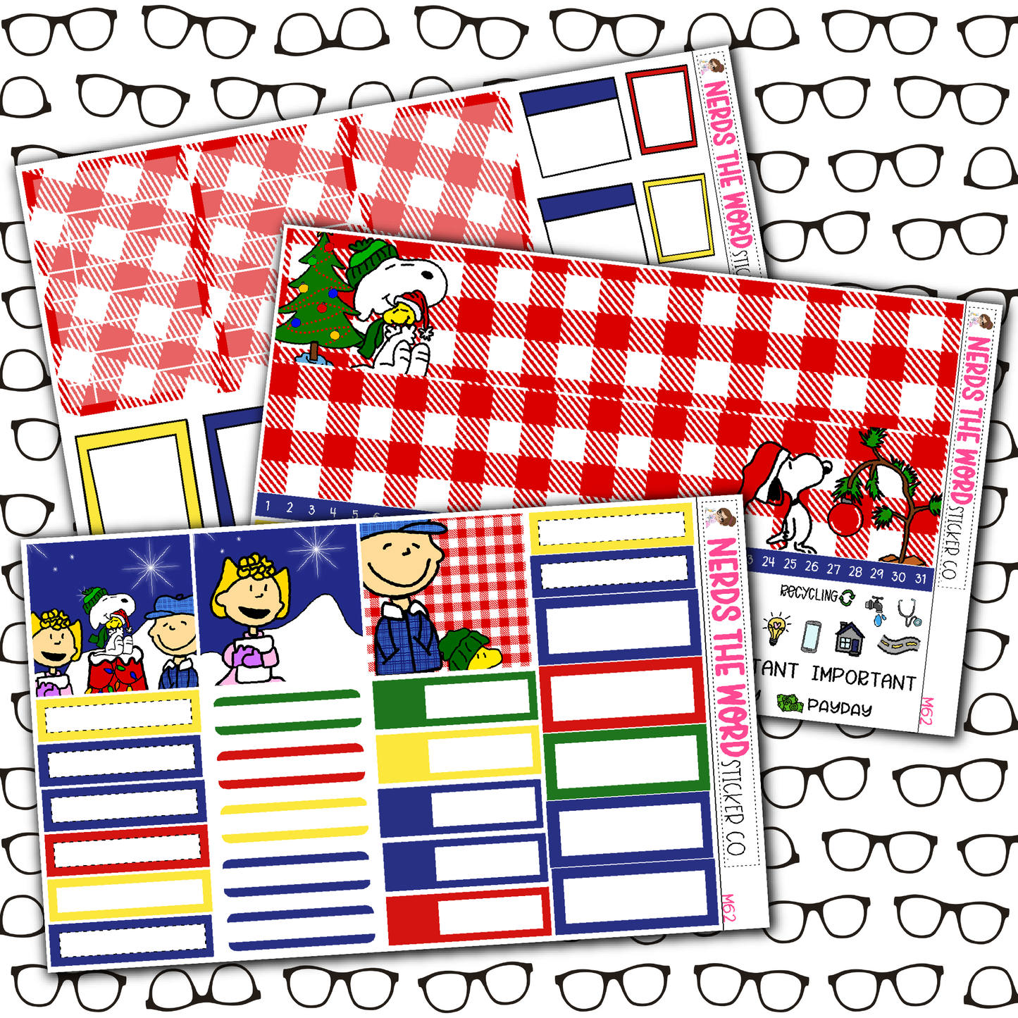 Dog Christmas Monthly, Weekly and or Journaling Sticker Kit