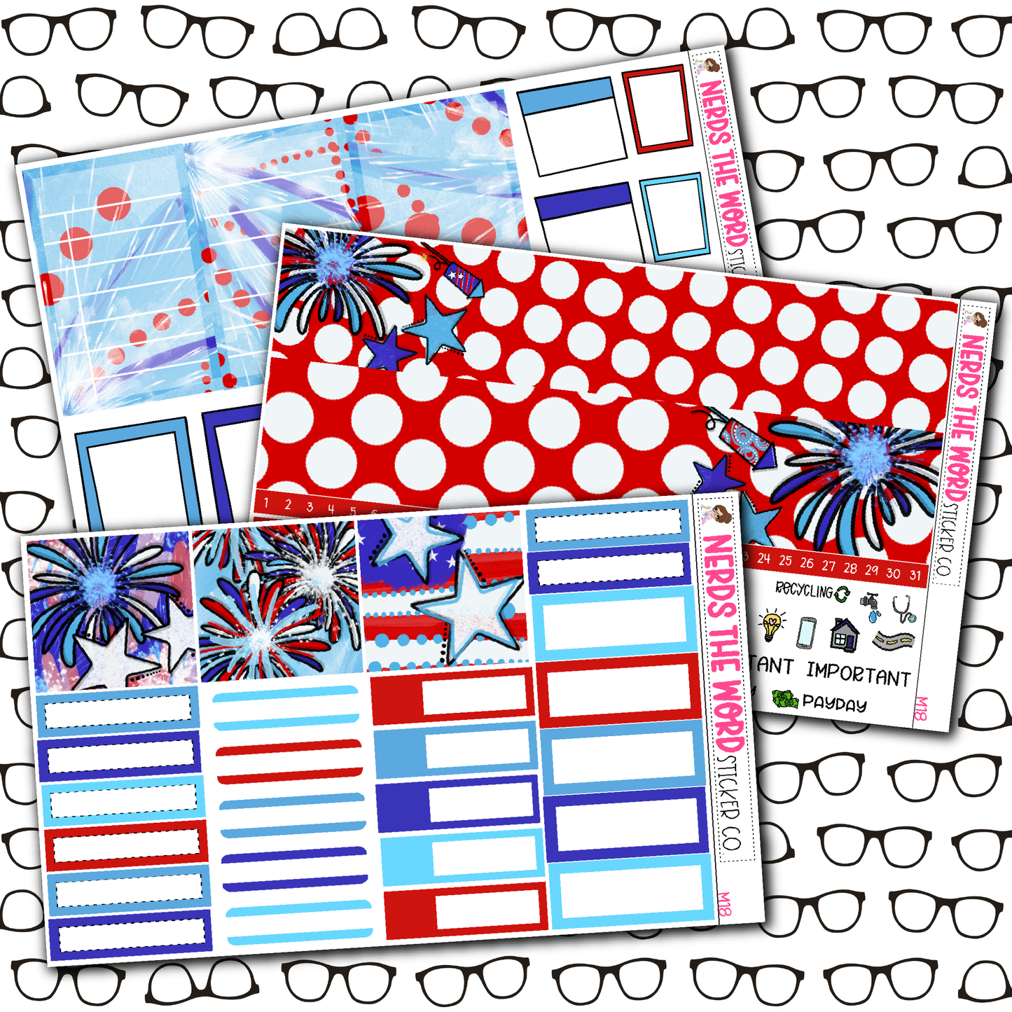 Firework Monthly, Weekly and or Journaling Sticker Kit