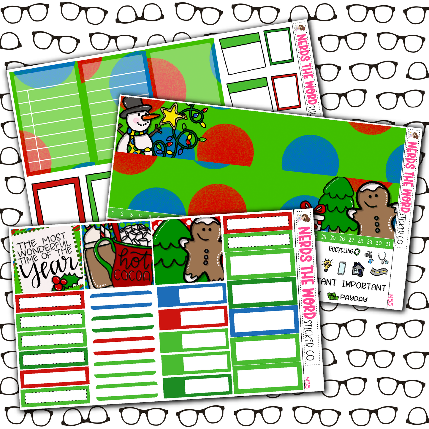 Classic Christmas Monthly, Weekly and or Journaling Sticker Kit
