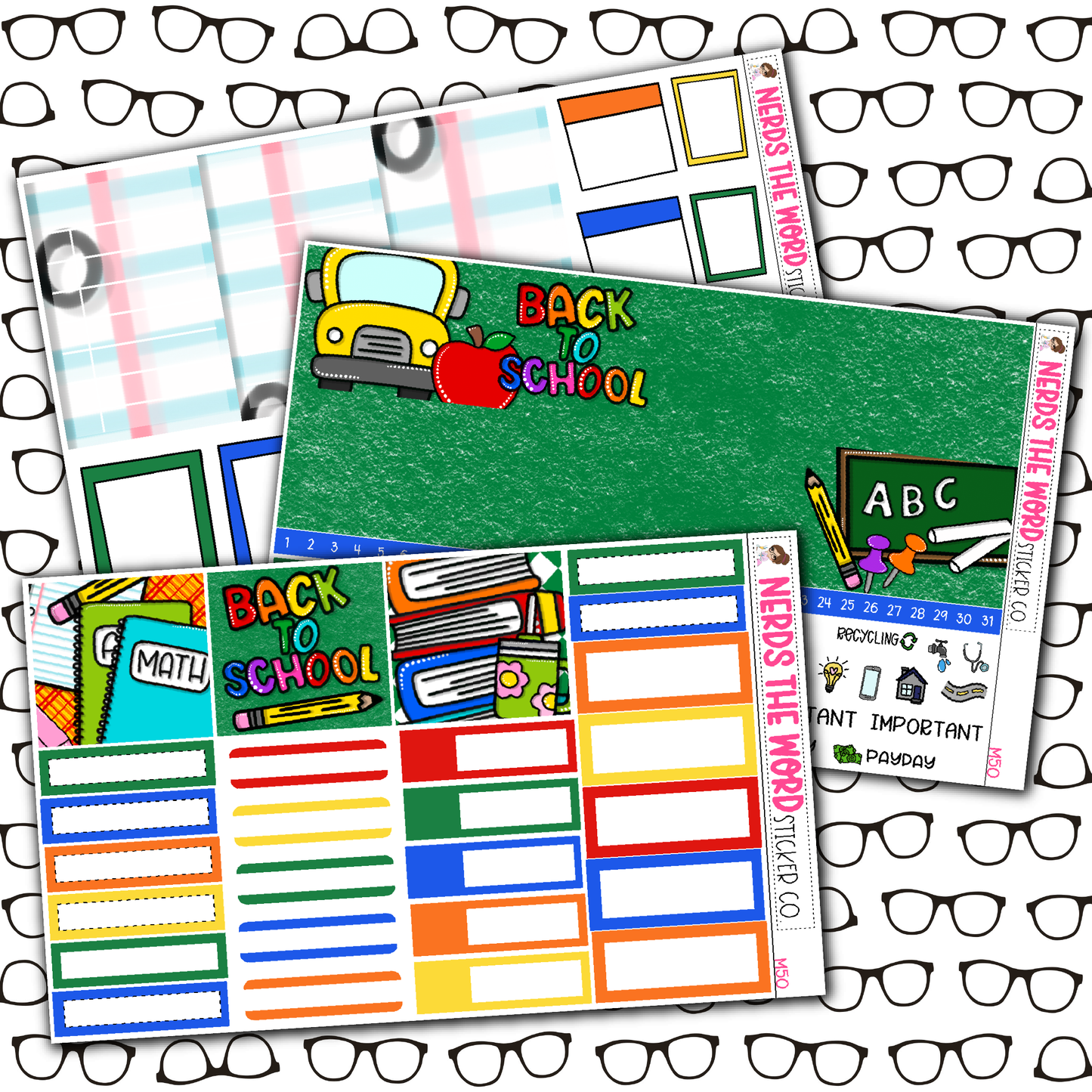 Back To School Monthly, Weekly and or Journaling Sticker Kit