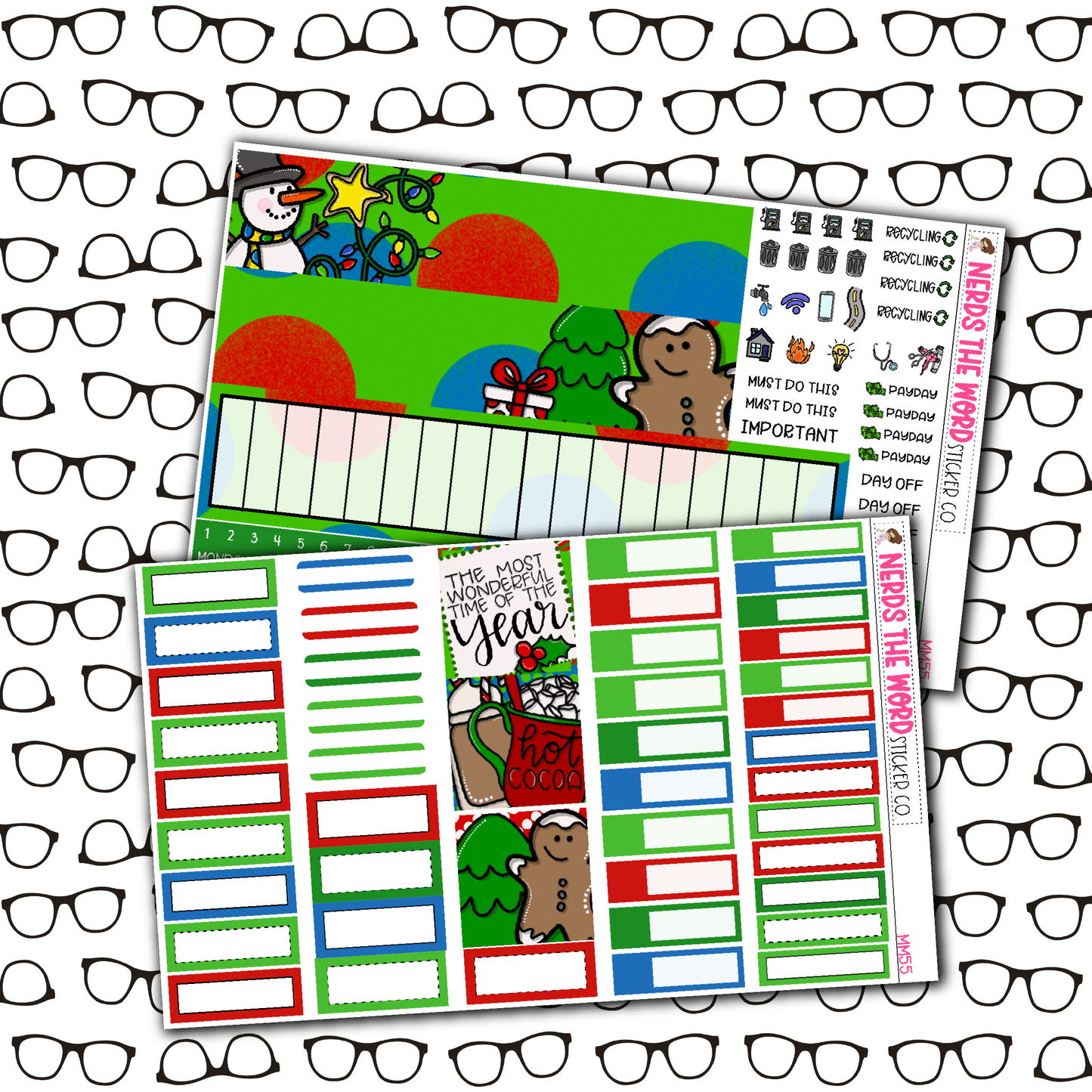 Classic Christmas Monthly, Weekly and or Journaling Sticker Kit