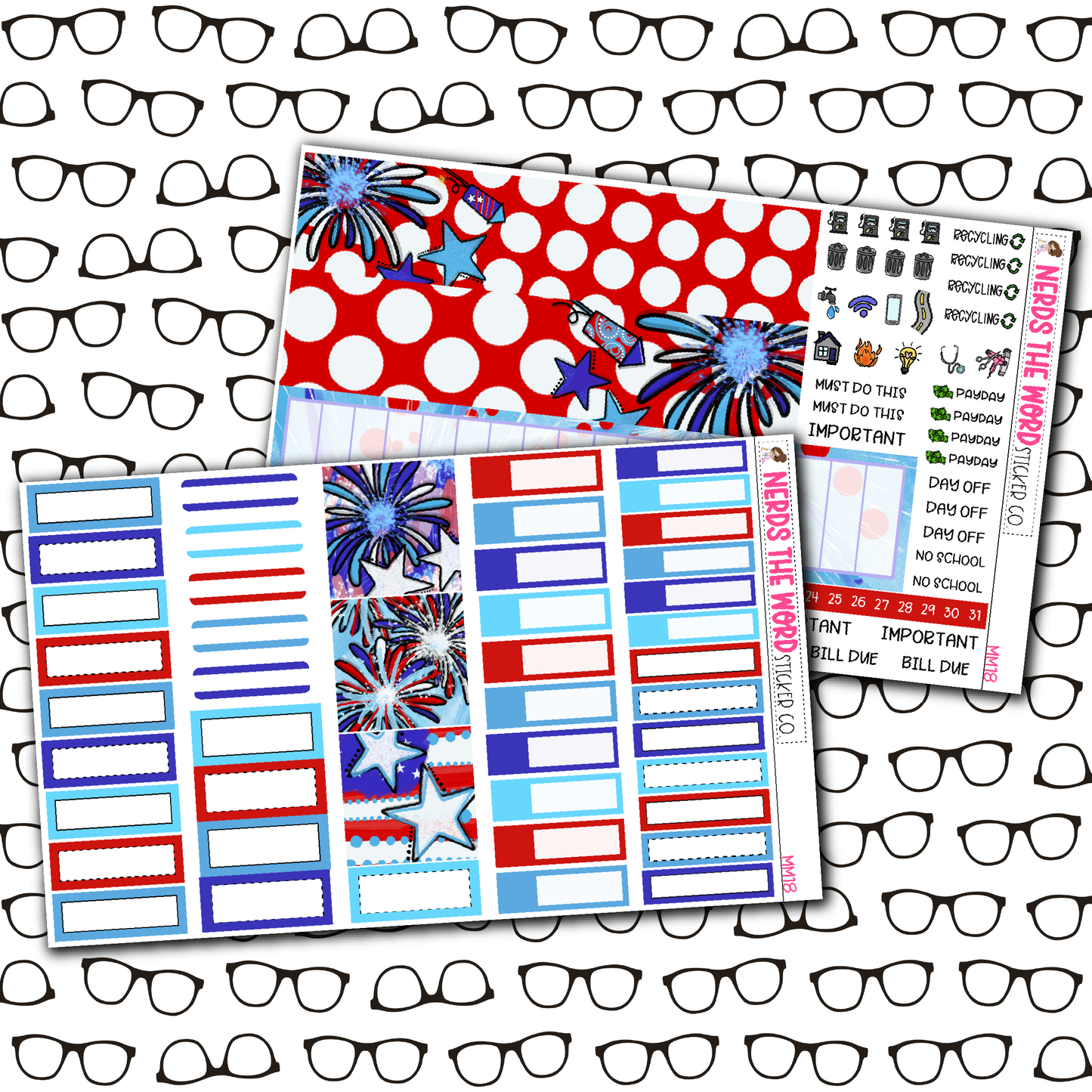 Firework Monthly, Weekly and or Journaling Sticker Kit
