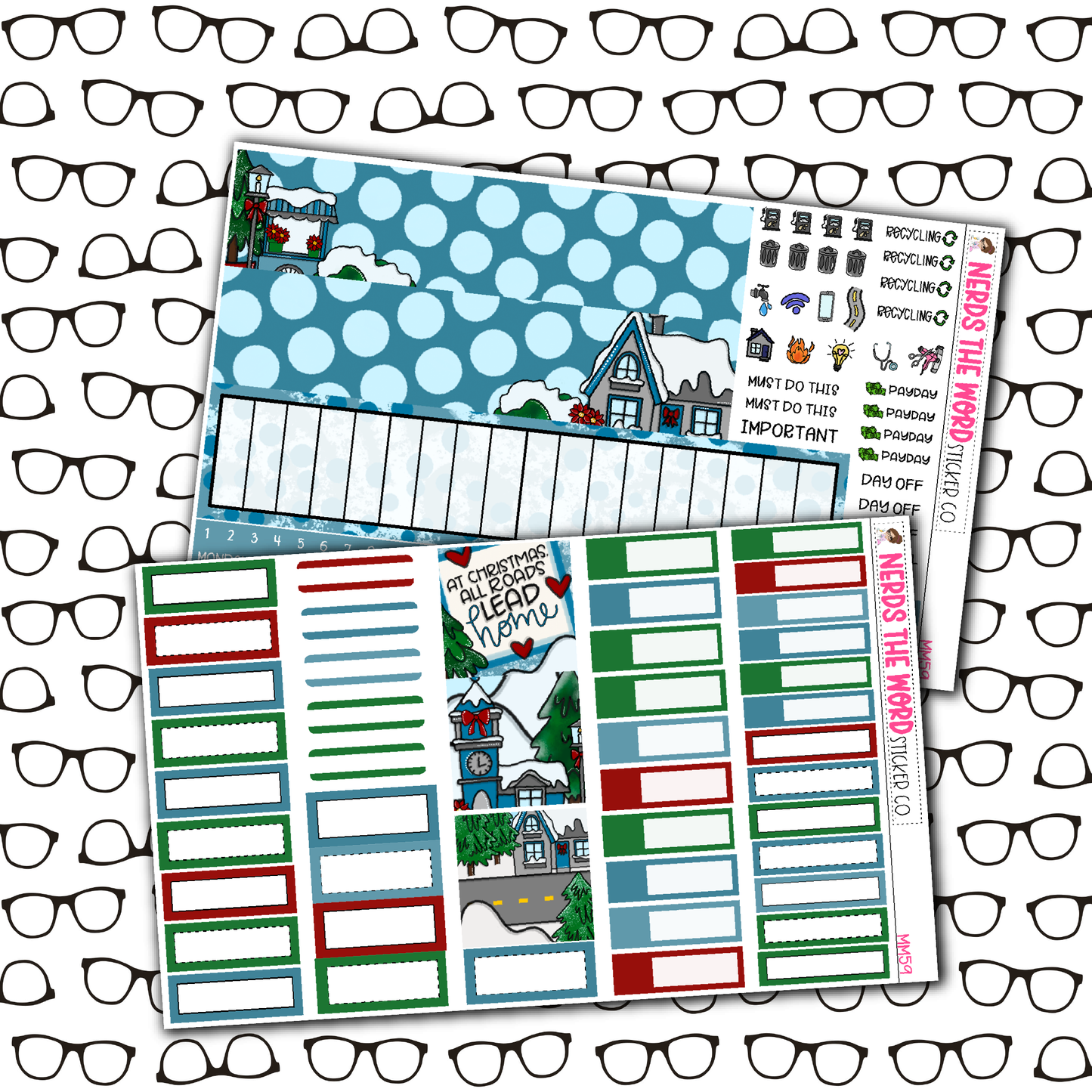 Christmas Village Monthly, Weekly and or Journaling Sticker Kit