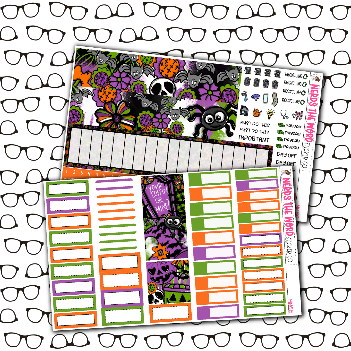 Spooky Season Monthly, Weekly and or Journaling Sticker Kit