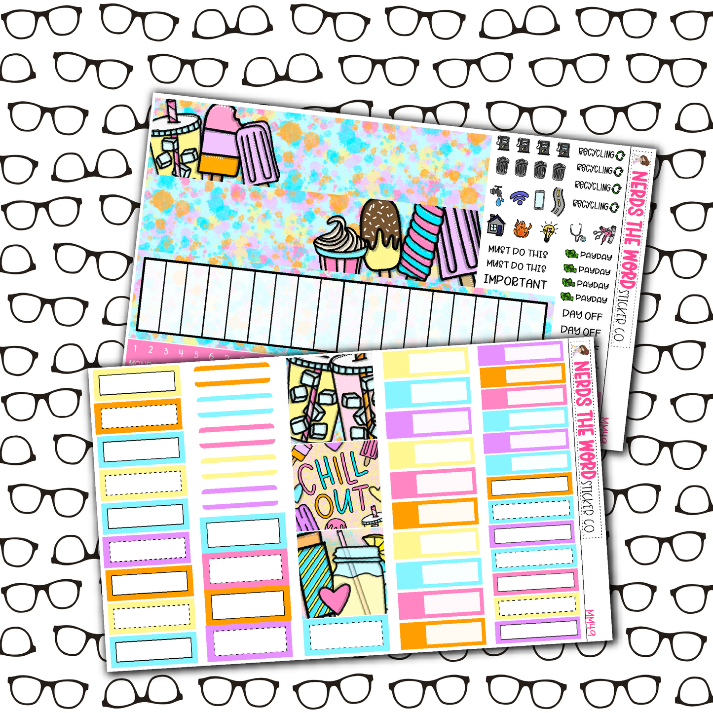 Chill Out Monthly, Weekly and or Journaling Sticker Kit