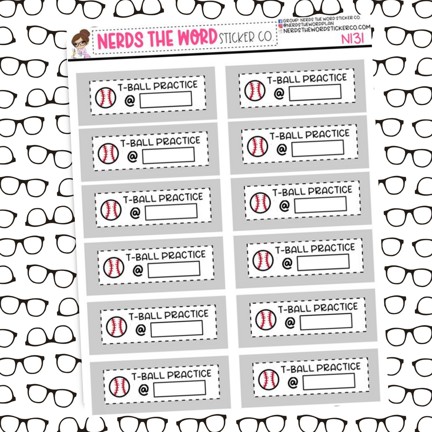 TBall Practice Functional Box Sticker