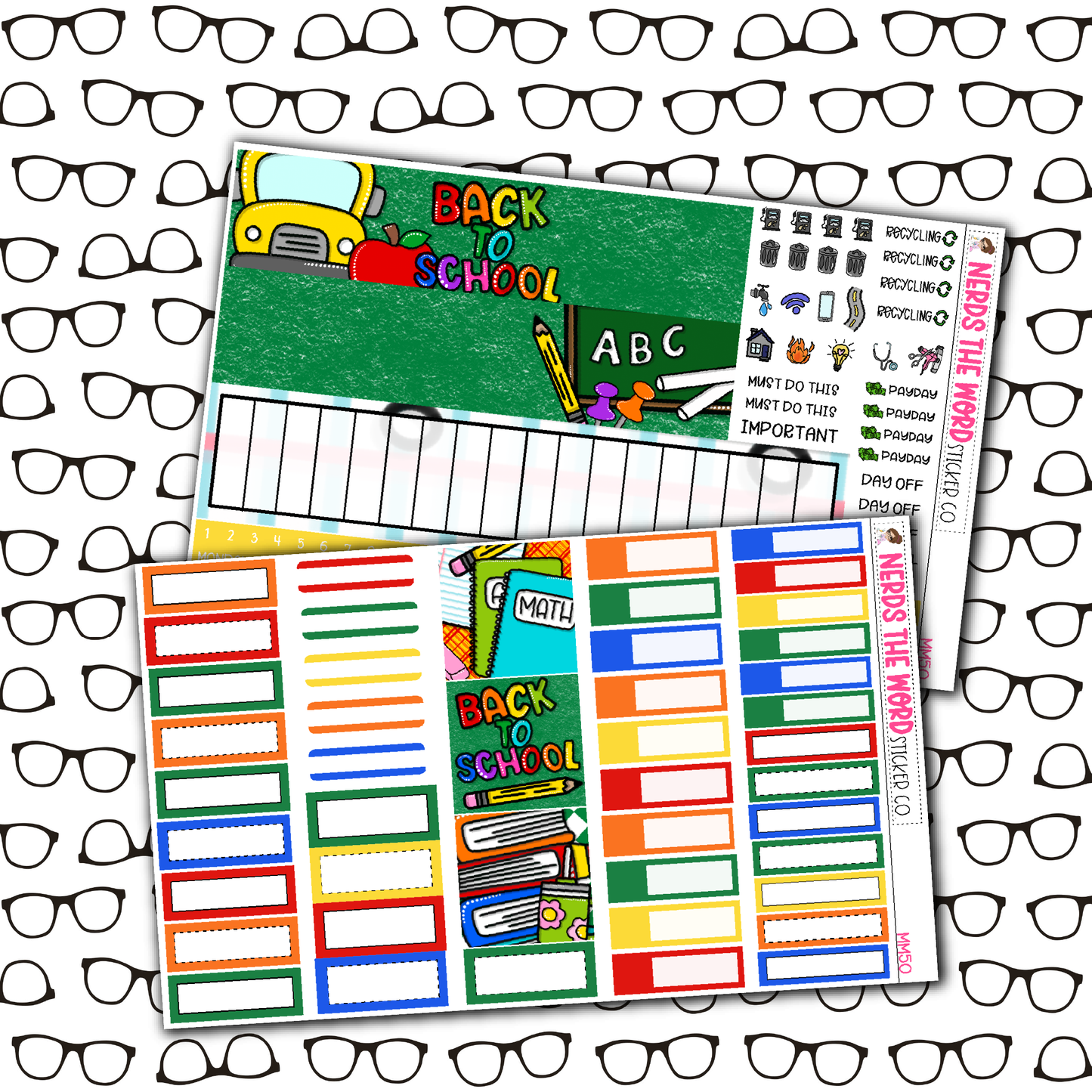 Back To School Monthly, Weekly and or Journaling Sticker Kit
