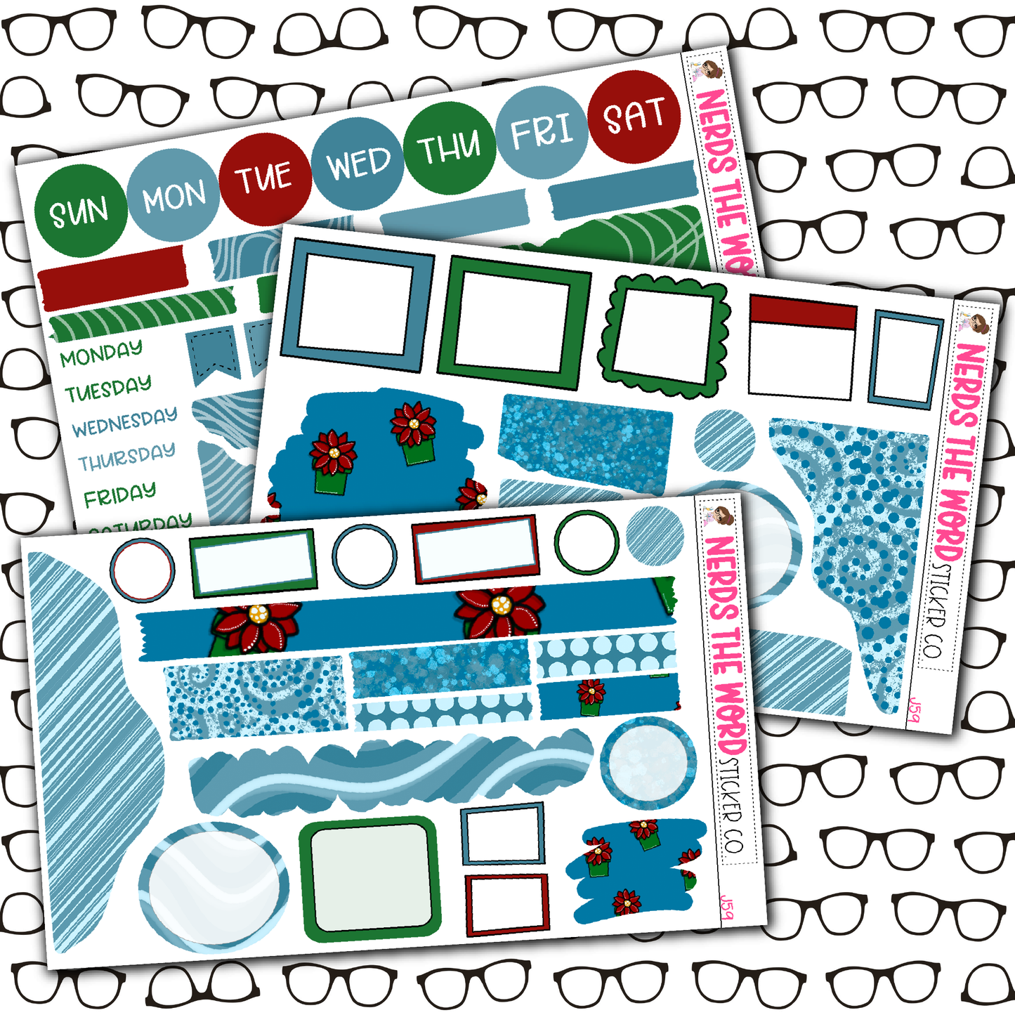 Christmas Village Monthly, Weekly and or Journaling Sticker Kit