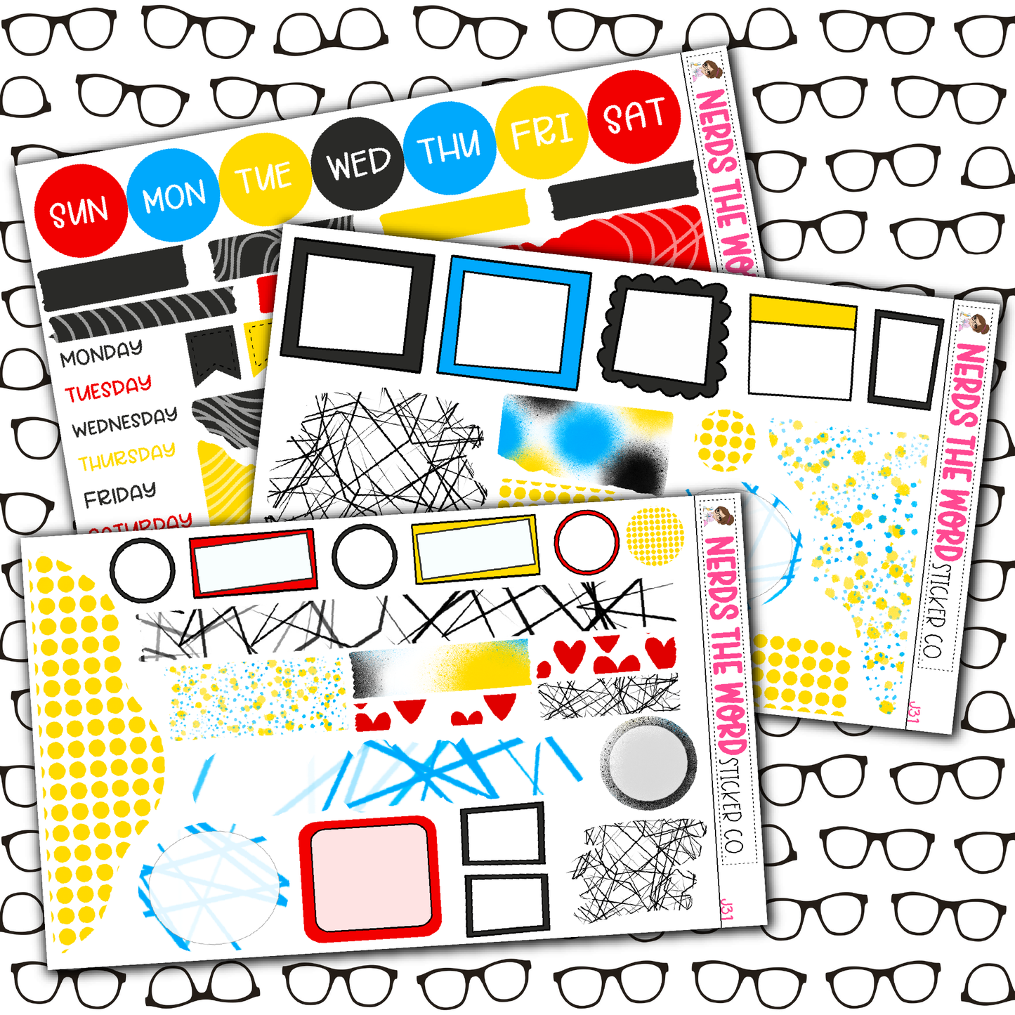 Faces Monthly, Weekly and or Journaling Sticker Kit