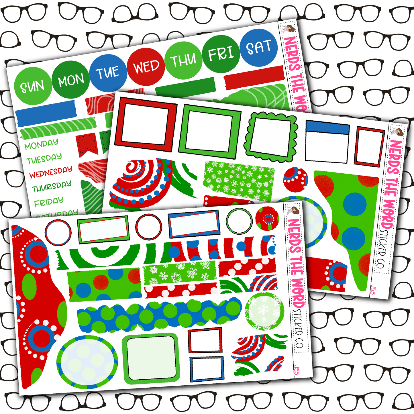 Classic Christmas Monthly, Weekly and or Journaling Sticker Kit