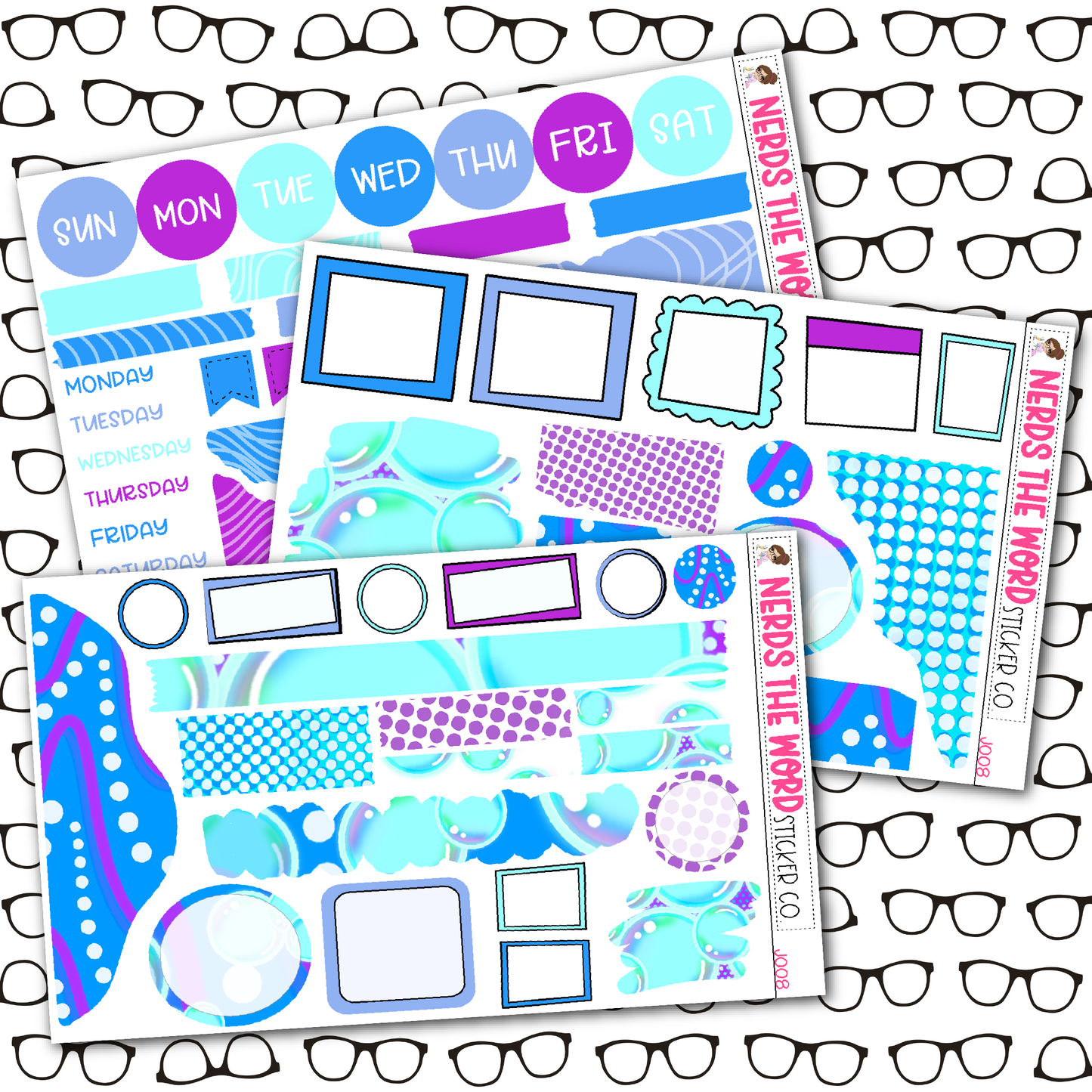 Blowing Bubbles Monthly, Weekly and or Journaling Sticker Kit