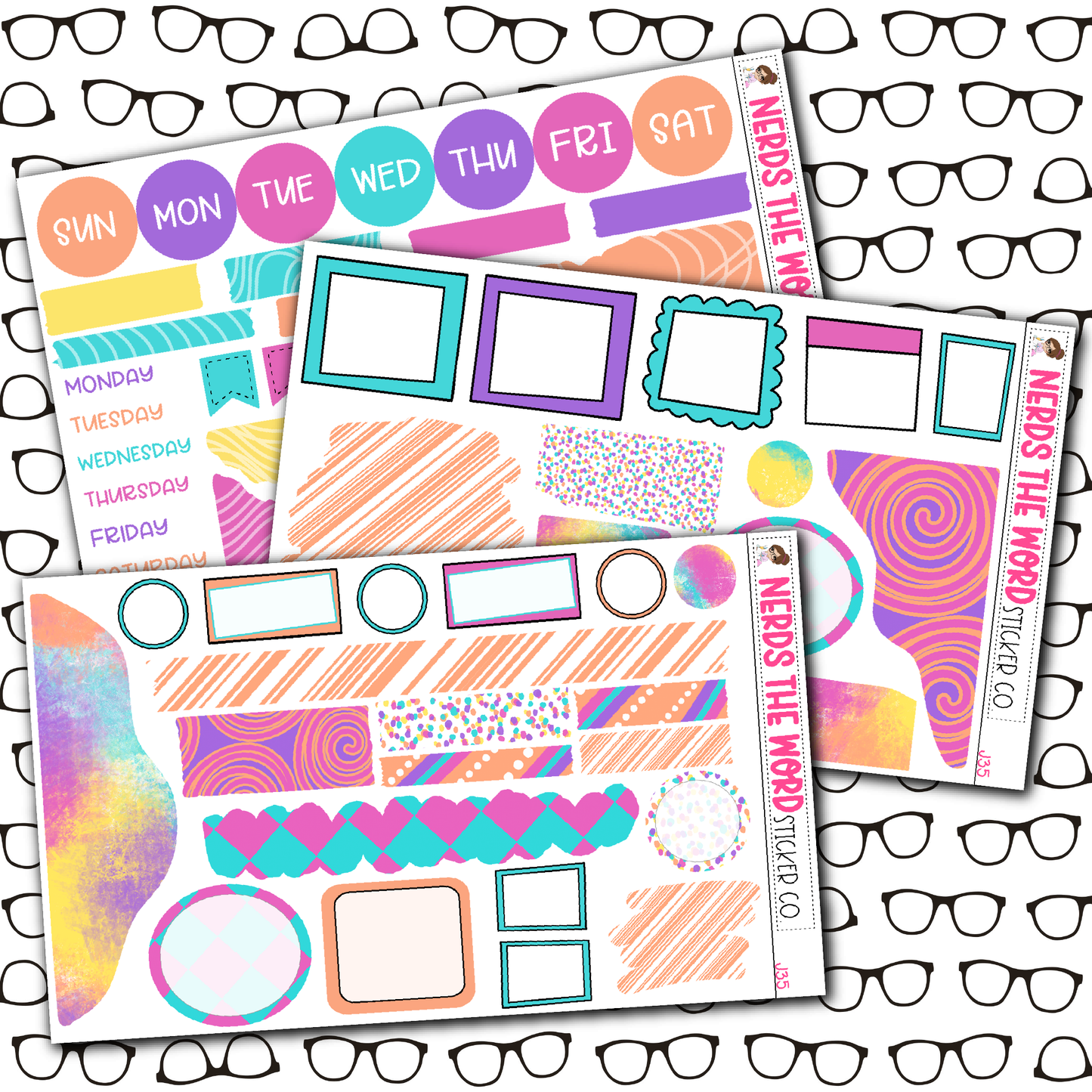 Girly Birthday Monthly, Weekly and or Journaling Sticker Kit