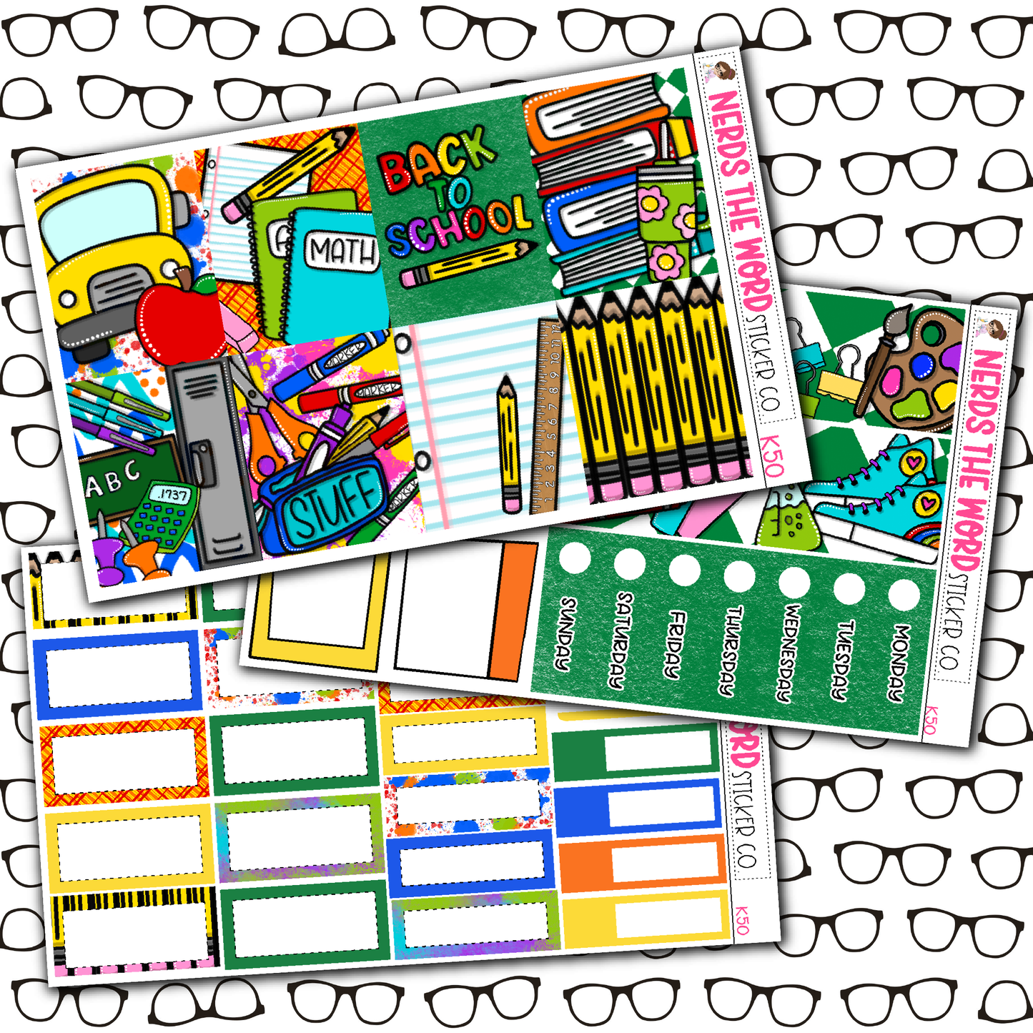 Back To School Monthly, Weekly and or Journaling Sticker Kit
