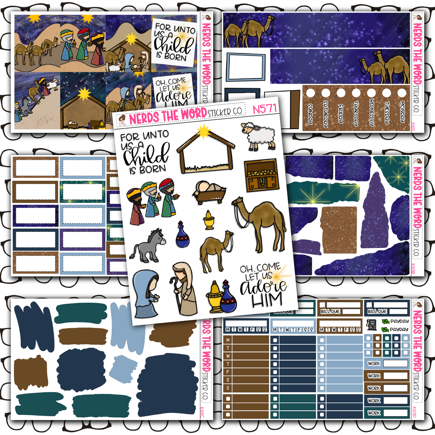 Nativity Monthly, Weekly and or Journaling Sticker Kit