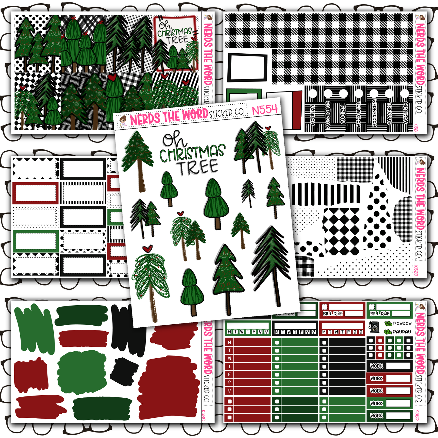 O Christmas Tree Monthly, Weekly and or Journaling Sticker Kit