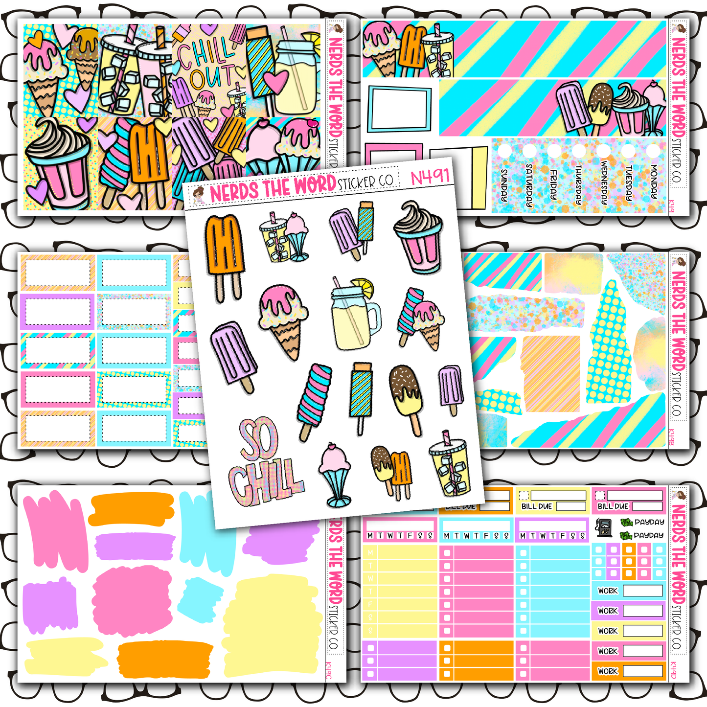 Chill Out Monthly, Weekly and or Journaling Sticker Kit