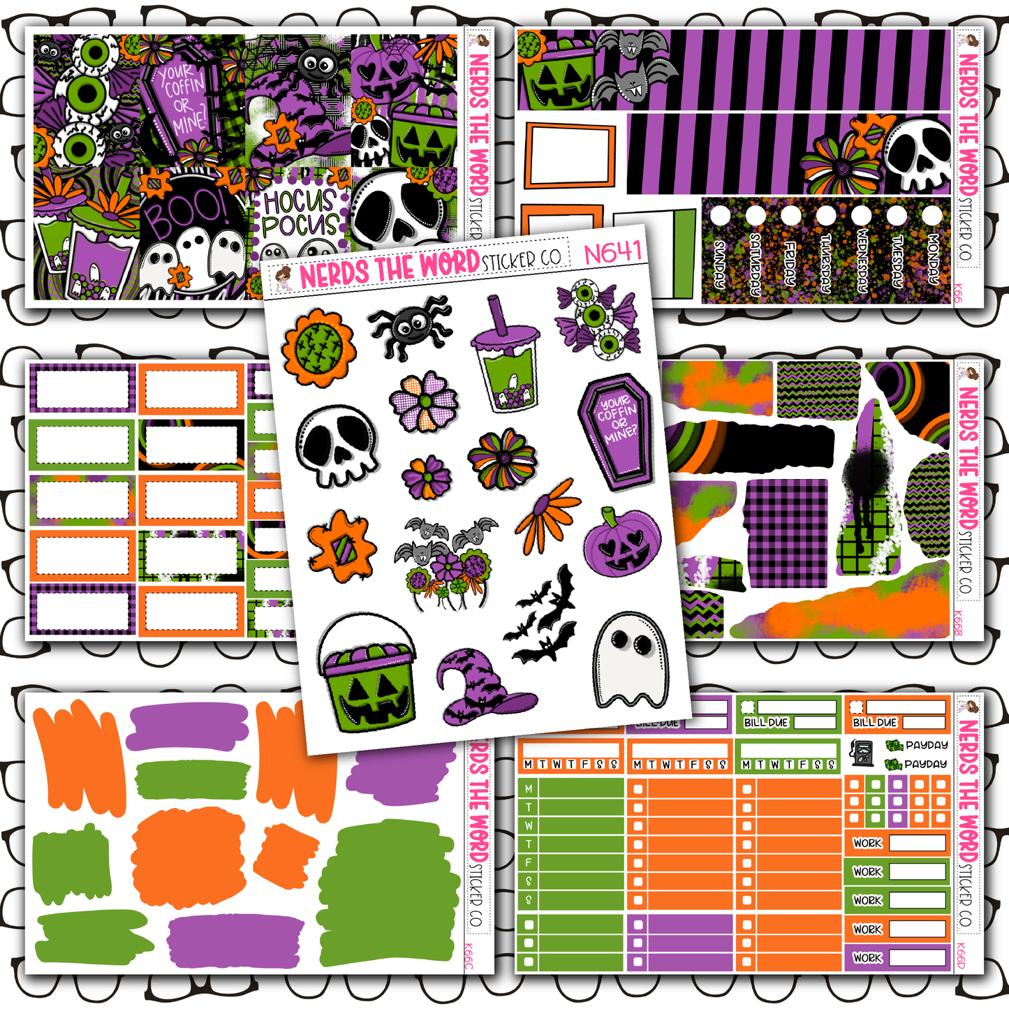 Spooky Season Monthly, Weekly and or Journaling Sticker Kit