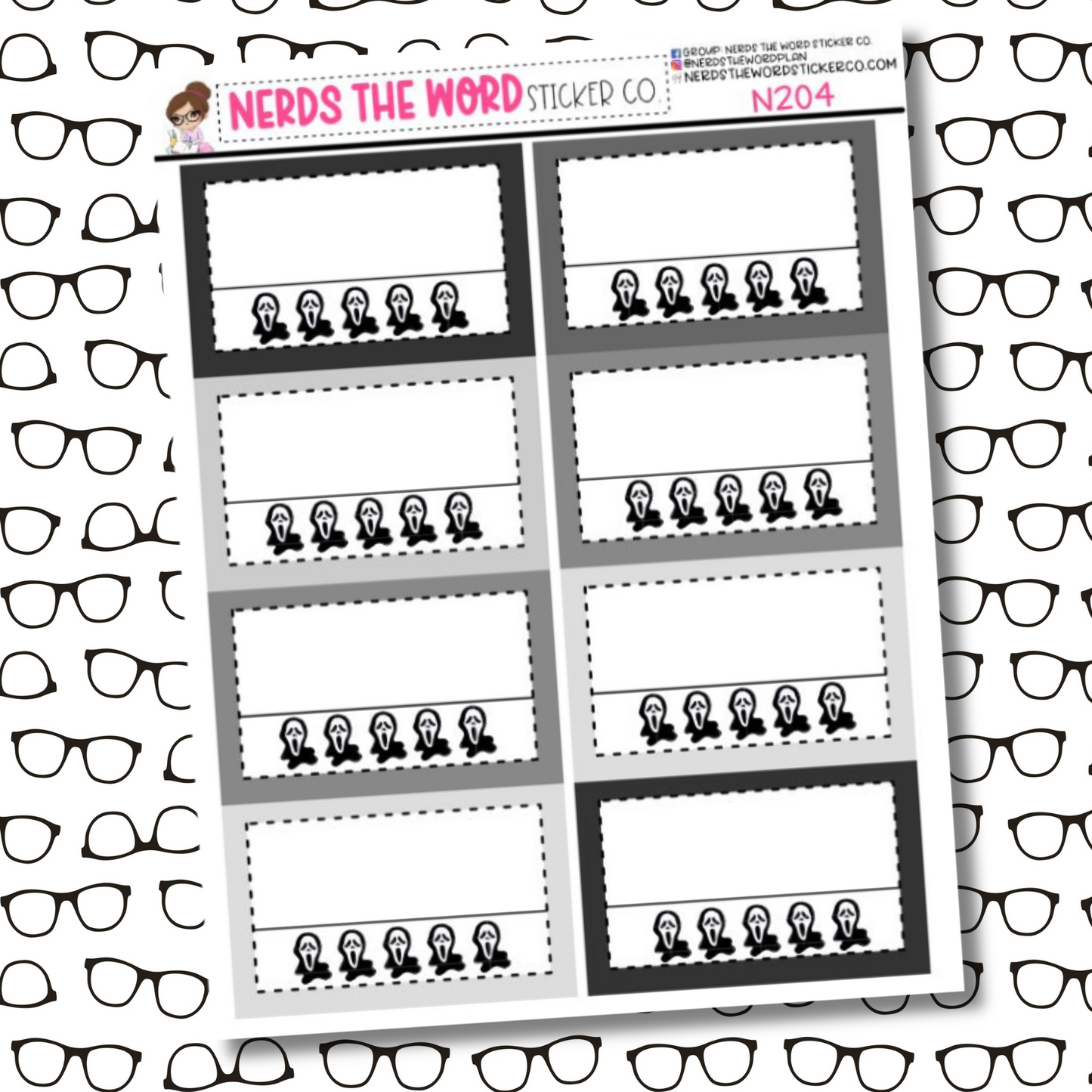 Scary Face Rating Functional Box Sticker Sheets