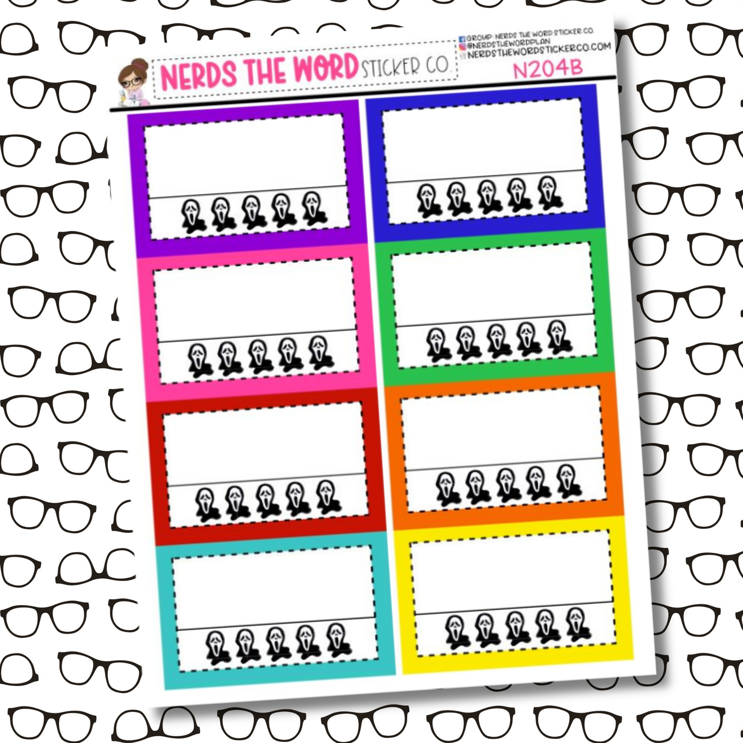 Scary Face Rating Functional Box Sticker Sheets