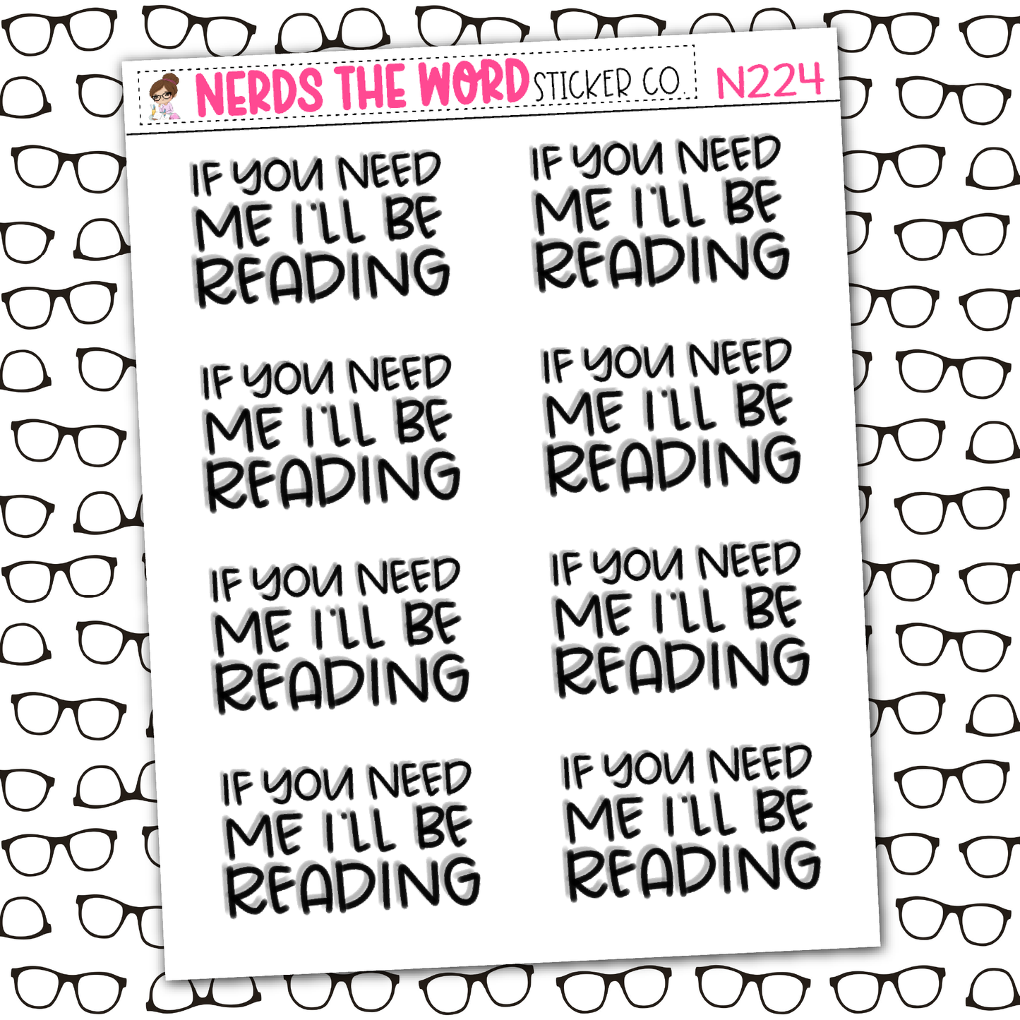 I'll be Reading Sticker Sheet