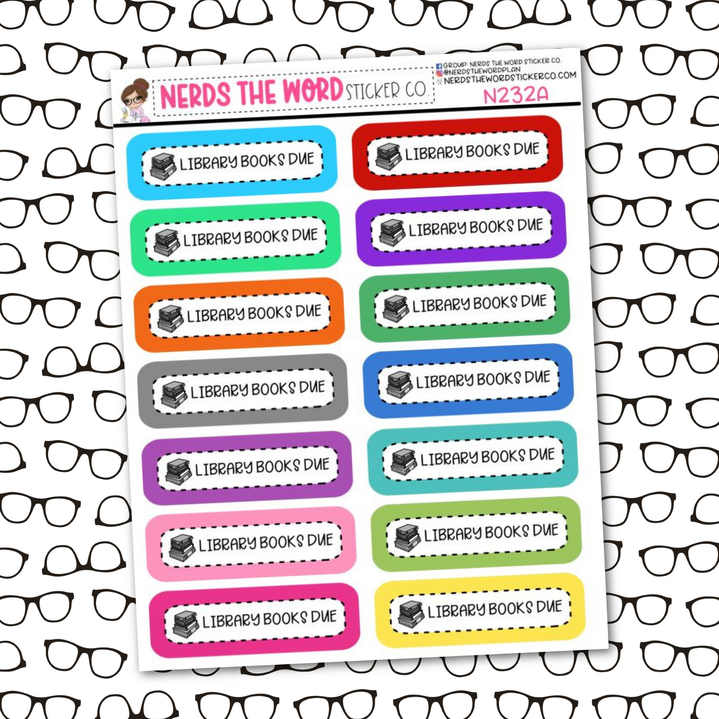 Library Books Due Sticker Sheet