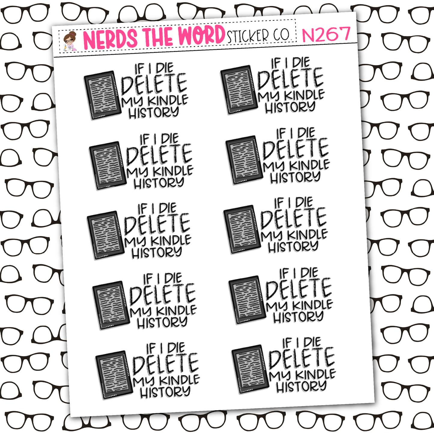 Delete Kindle History Sticker Sheet