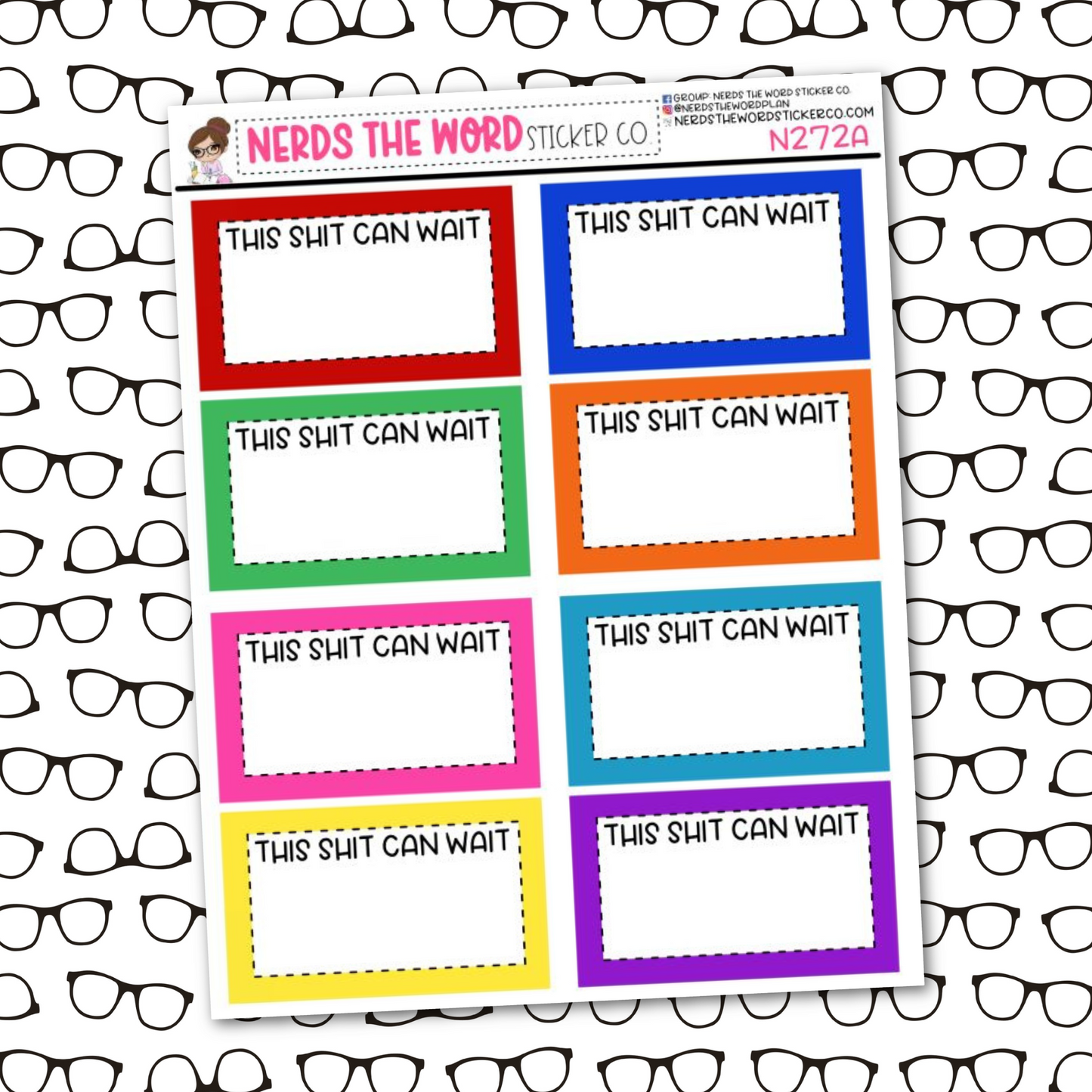 Shit Can Wait Half Box Sticker Sheet