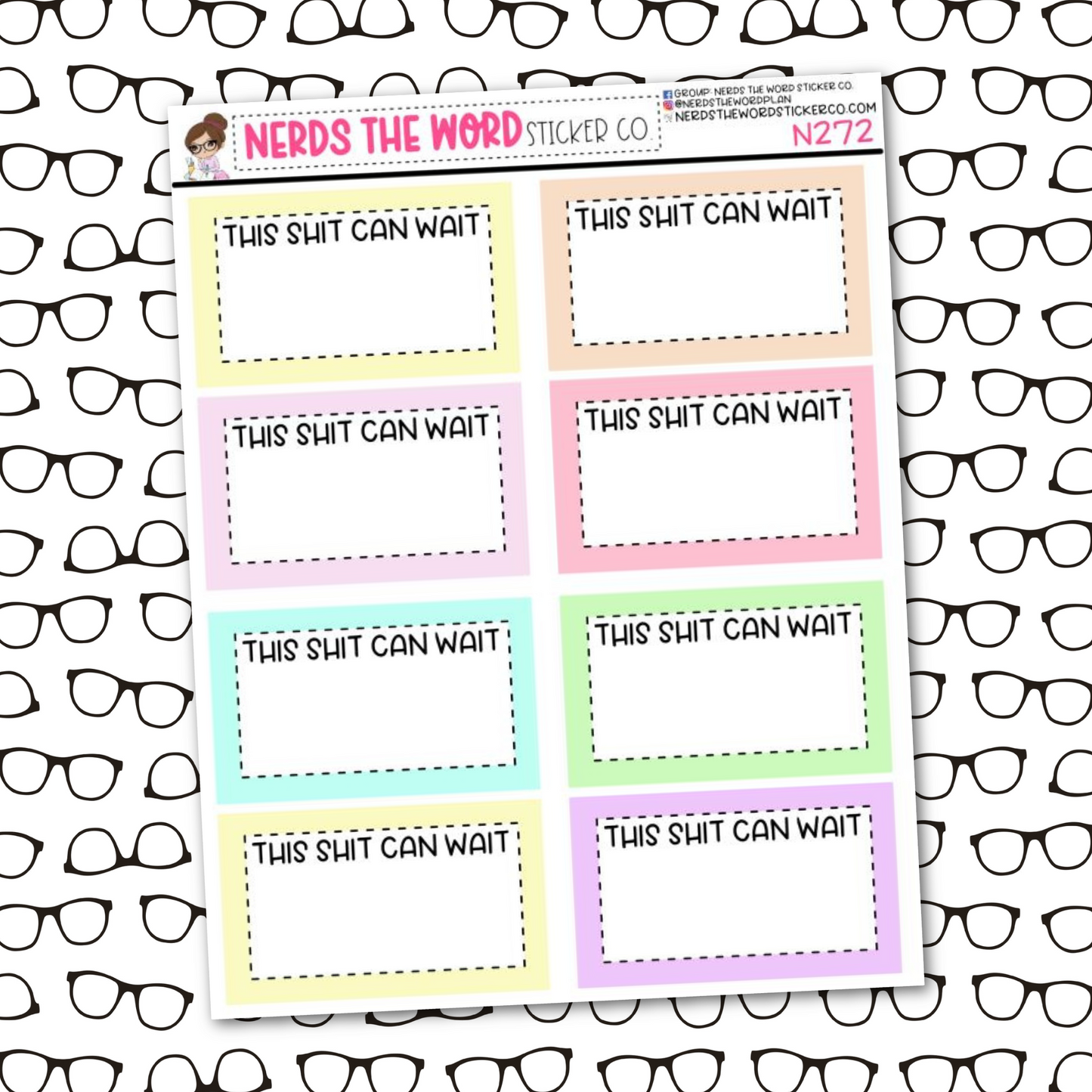 Shit Can Wait Half Box Sticker Sheet