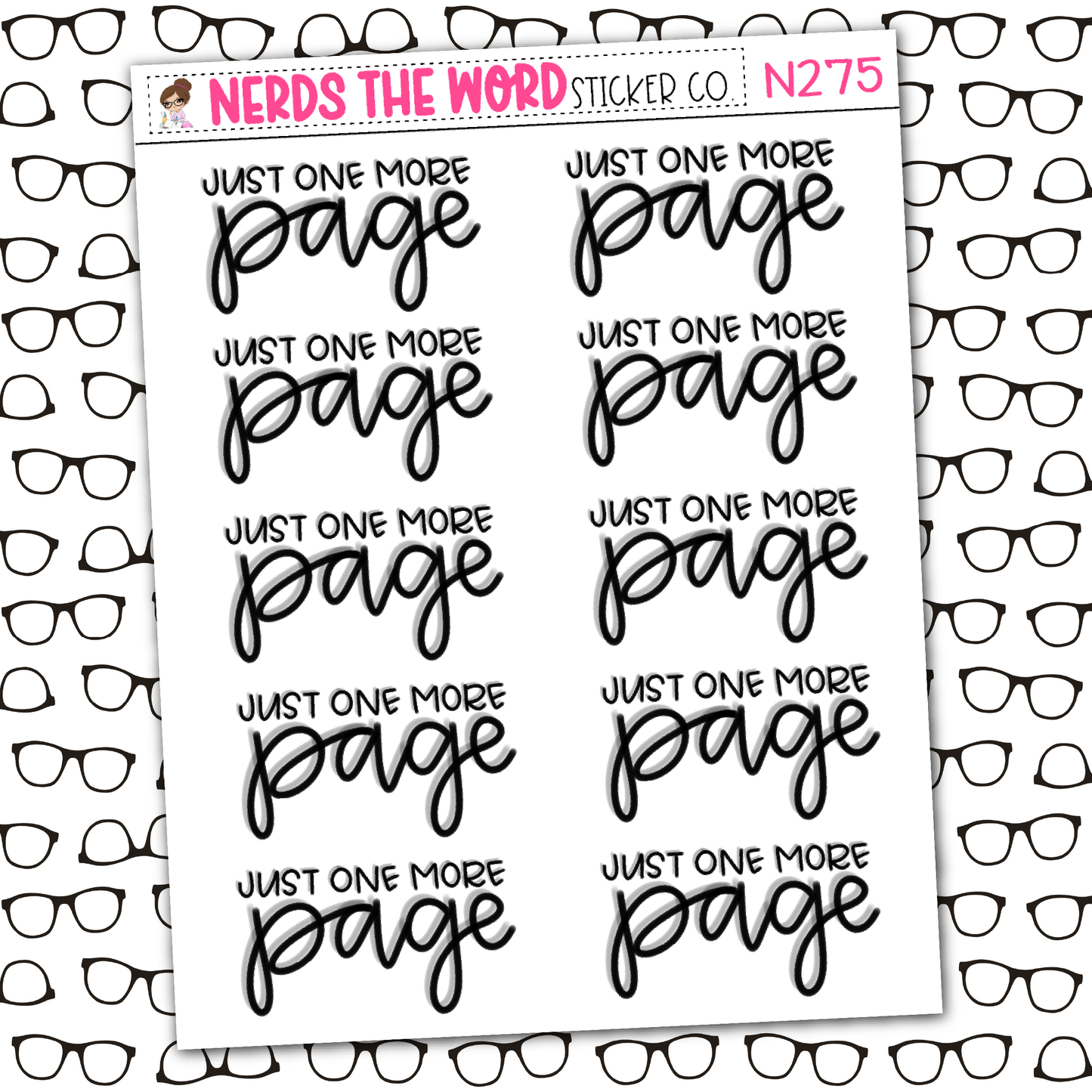 Just One More Page Sticker Sheet